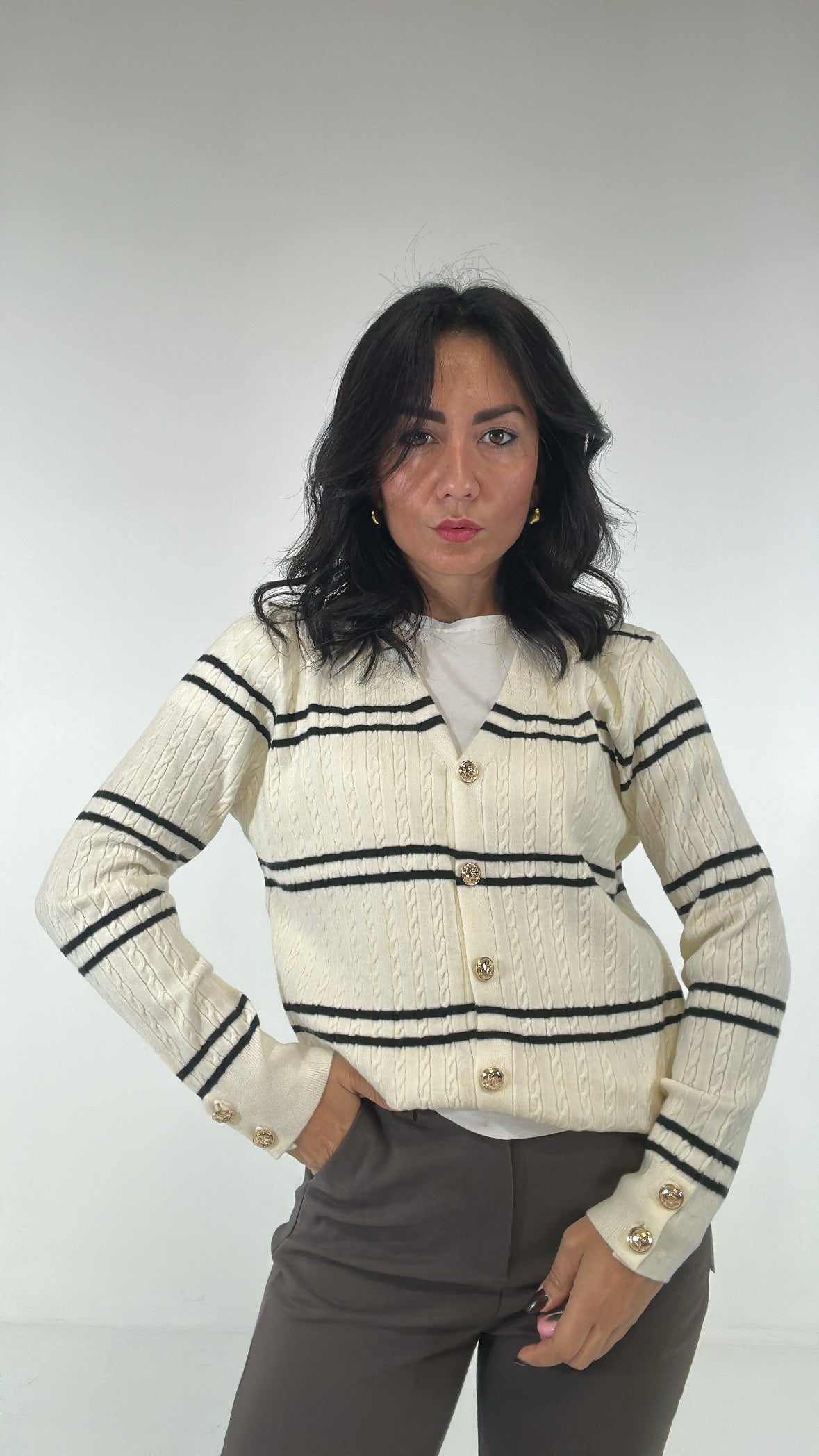Cardigan RIGA BIANCA - PANNA