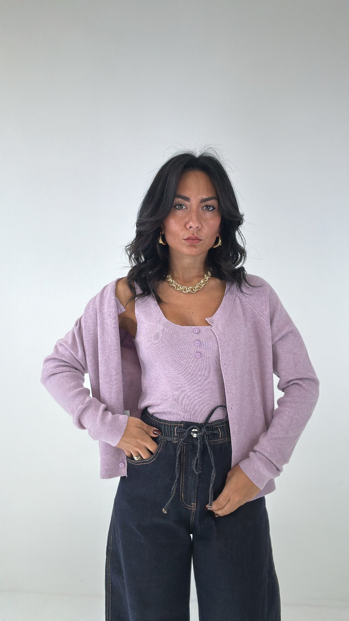 Cardigan E TOP - LILLA