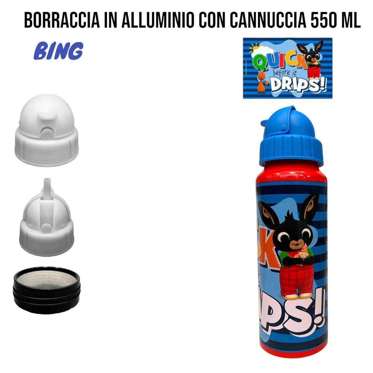 Borraccia CON CANNUCCIA 550 ml - AZZURRO