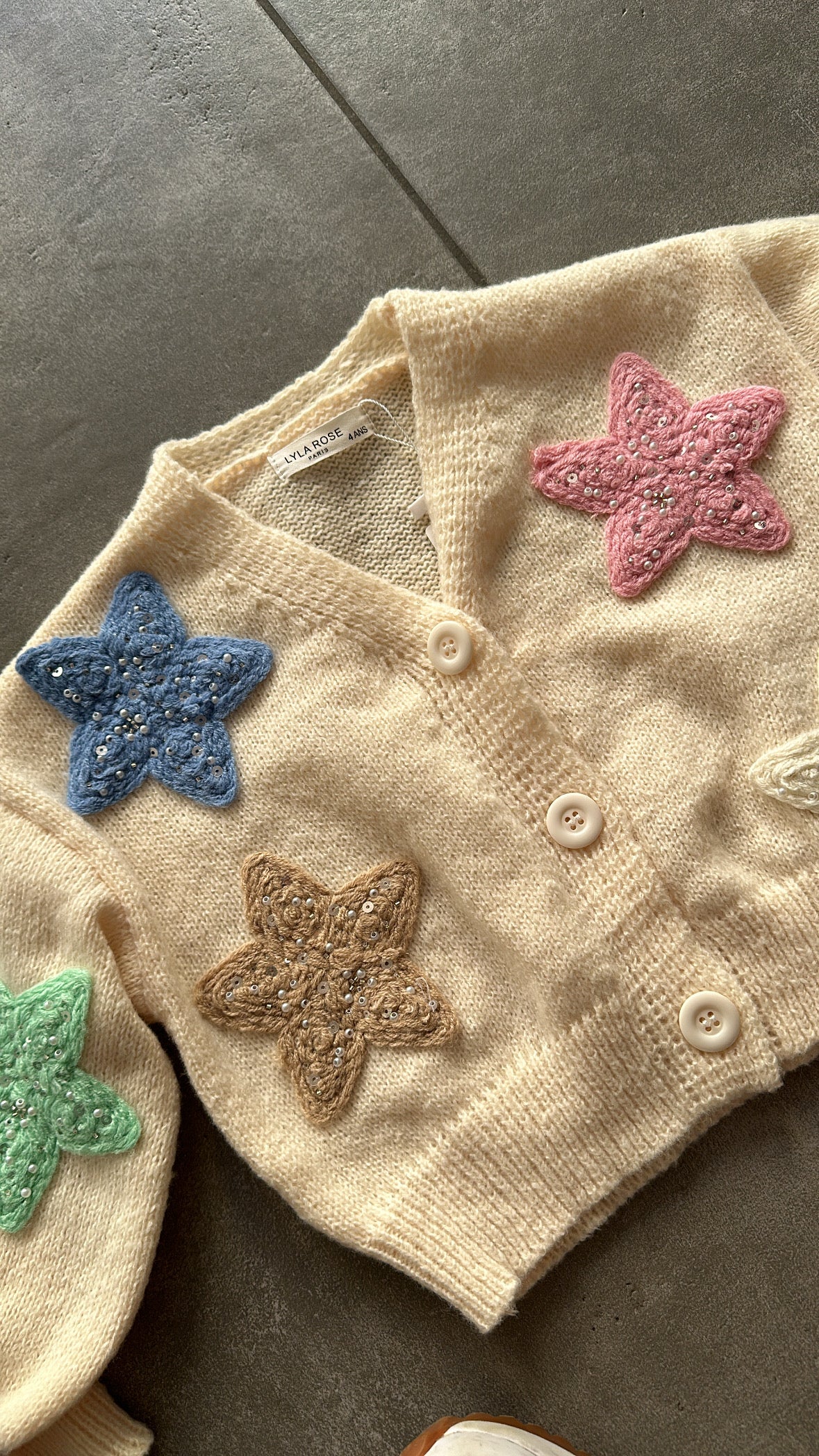 Cardigan STELLE 4-14A - PANNA