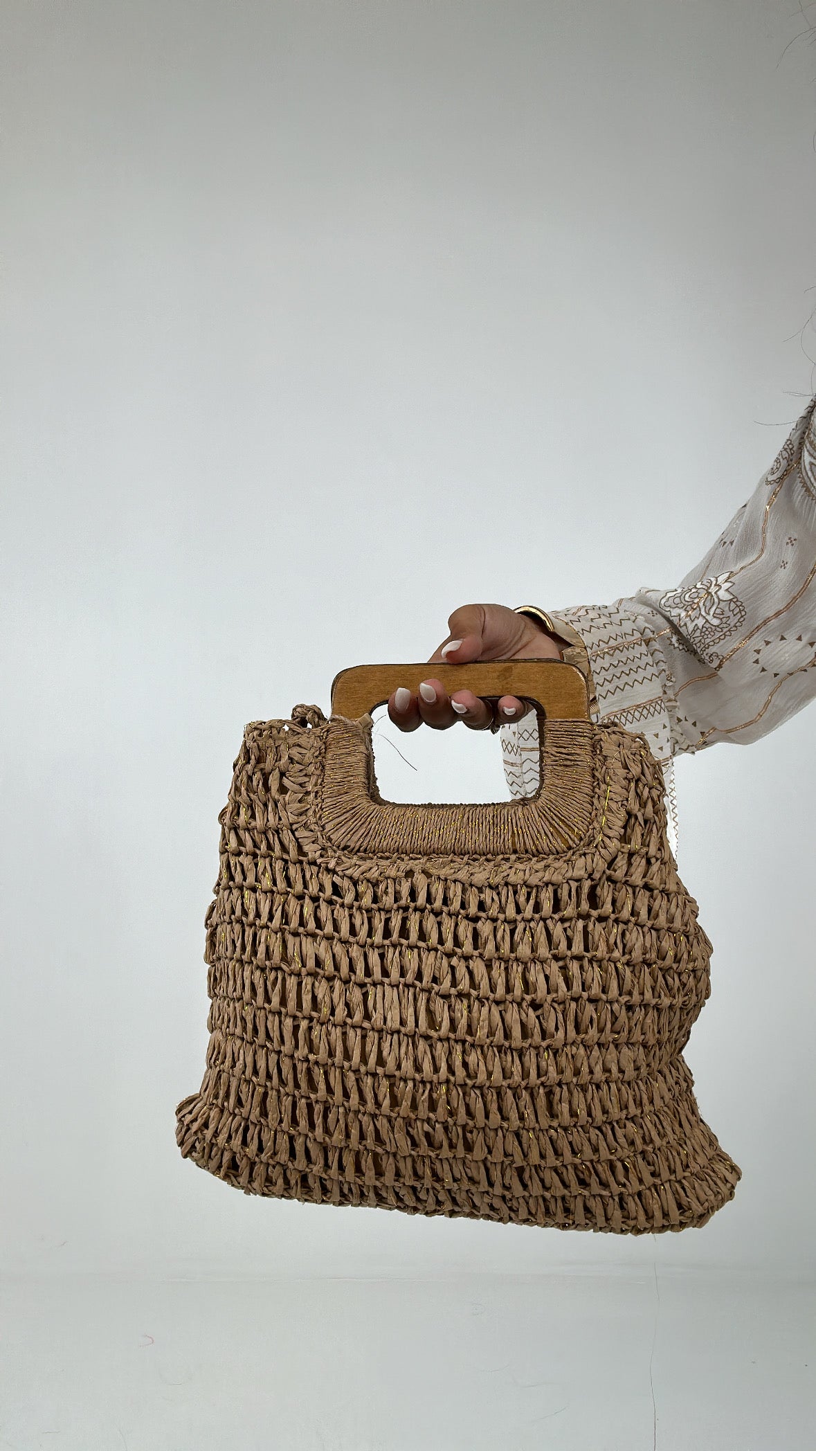 Borsa PAGLIA E LUREX - CAMMELLO