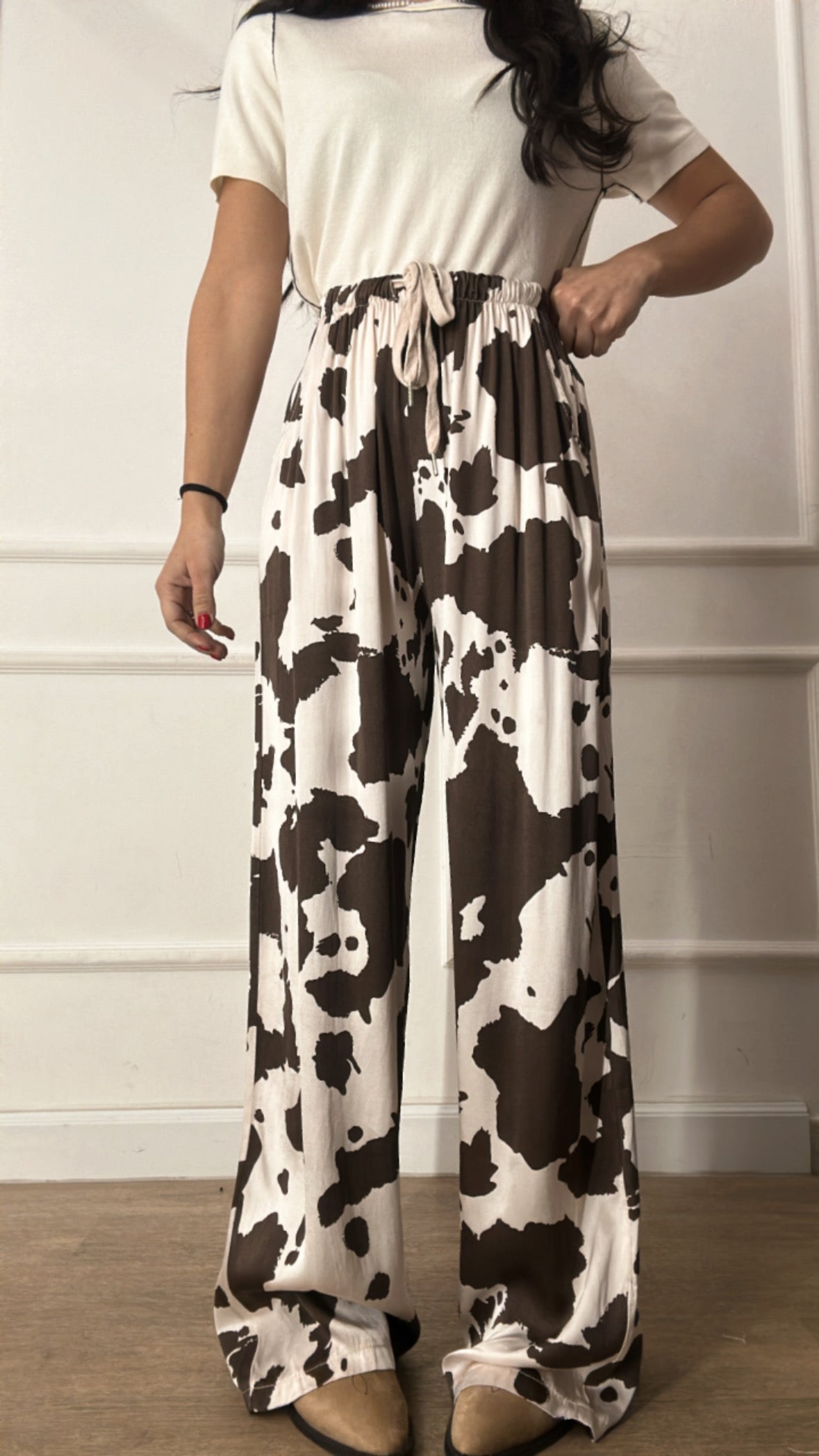 Pantalone SATEN MOU - MARRONE