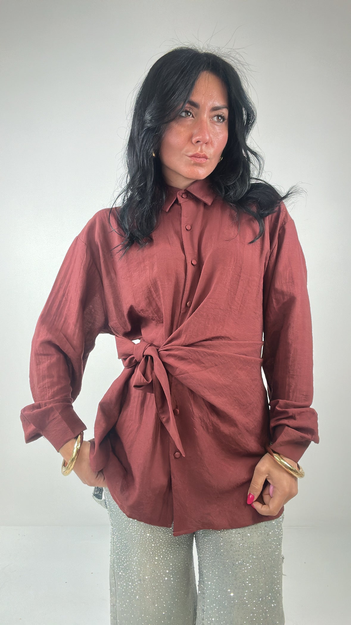 Camicia FIOCCO LATERALE - BORDEAUX