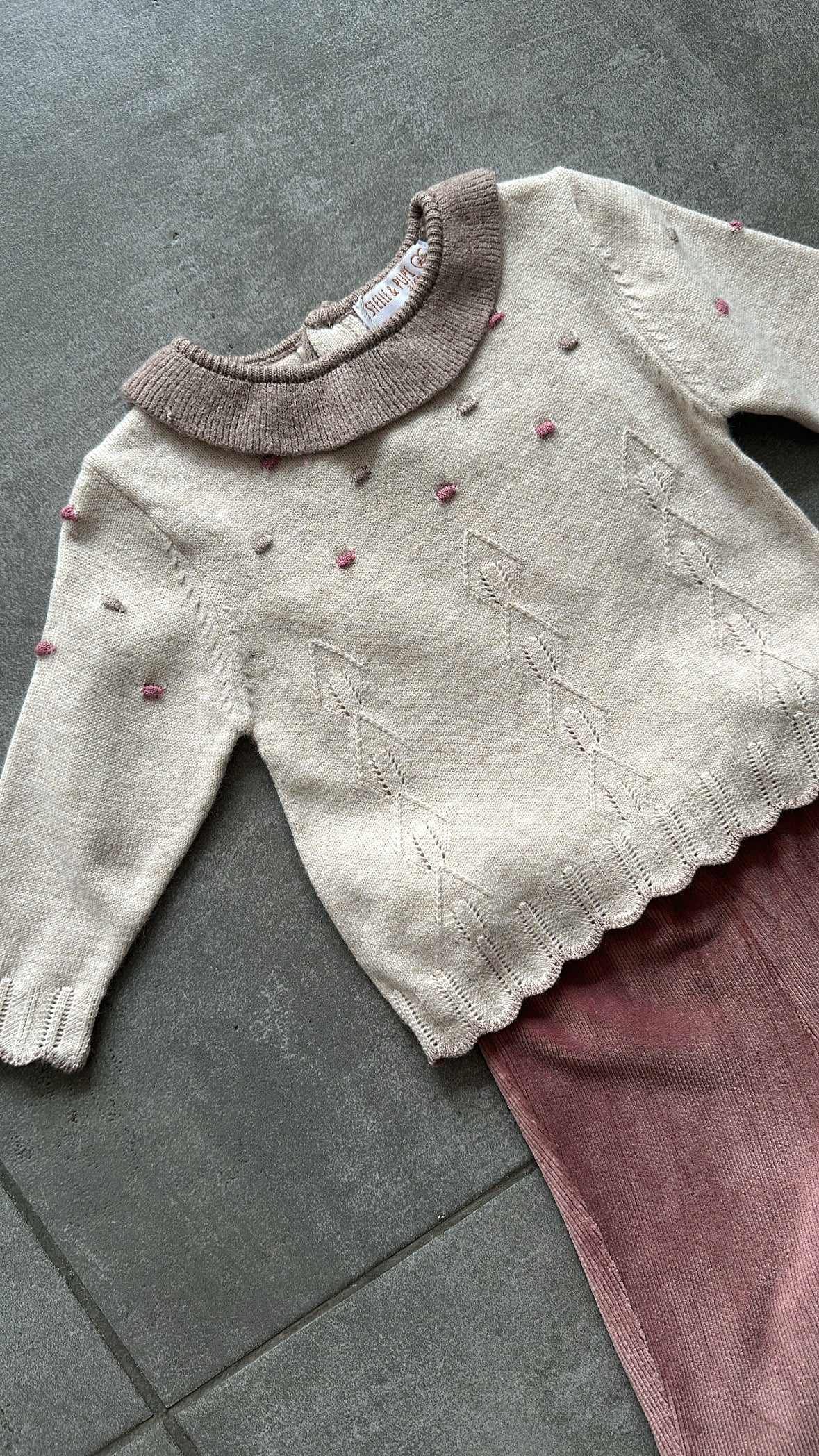 Completo CON PANTALONE RICCIO 3-18M - BEIGE