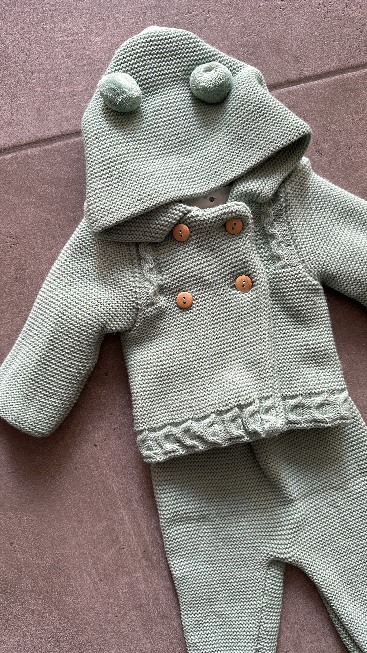 Coordinato CAPPOTTINO IN MAGLIA - VERDE
