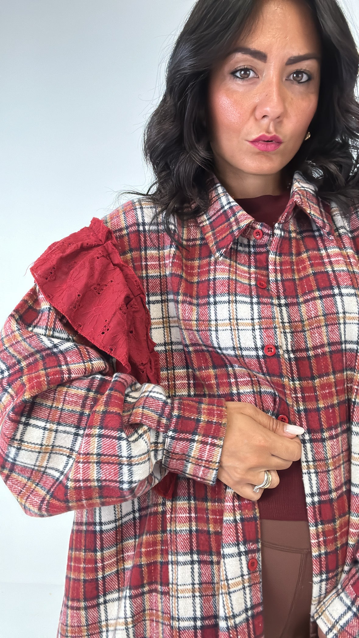 Camicione QUADRI CON ROUGE - BORDEAUX