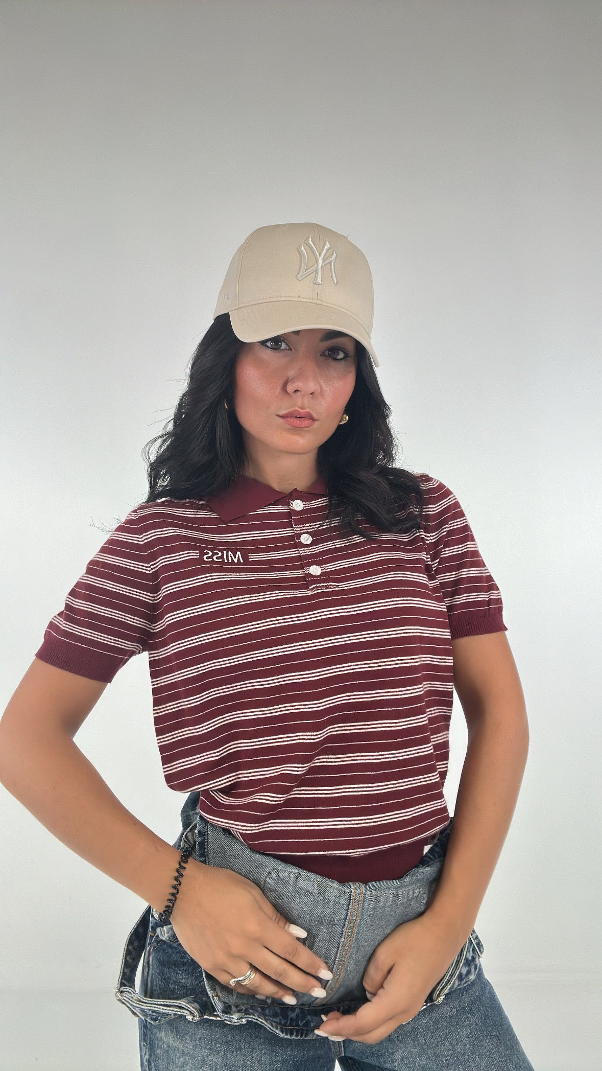 Polo IN MAGLIA RIGATA - BORDEAUX