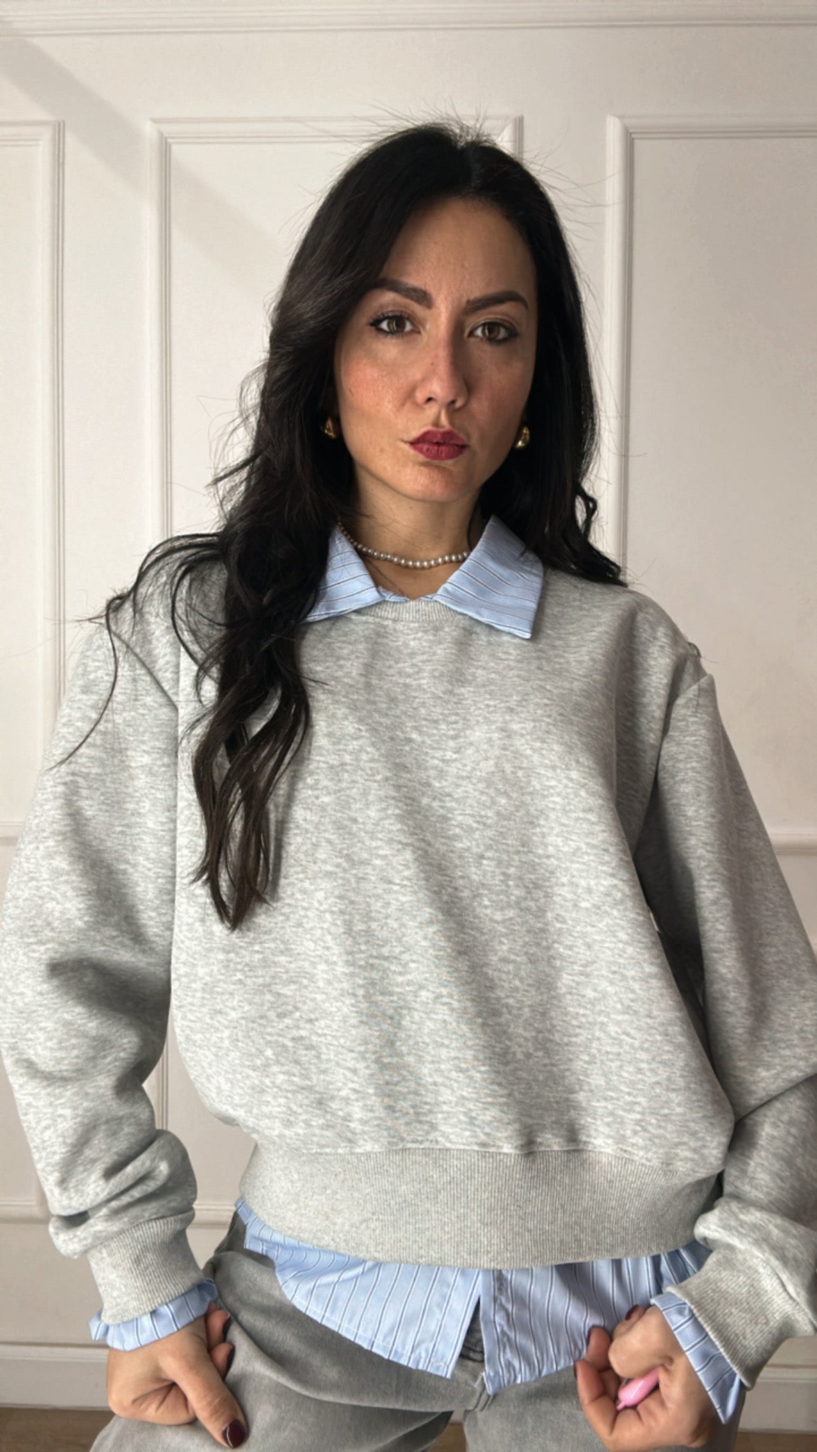 Felpa CAMICIA - GRIGIO