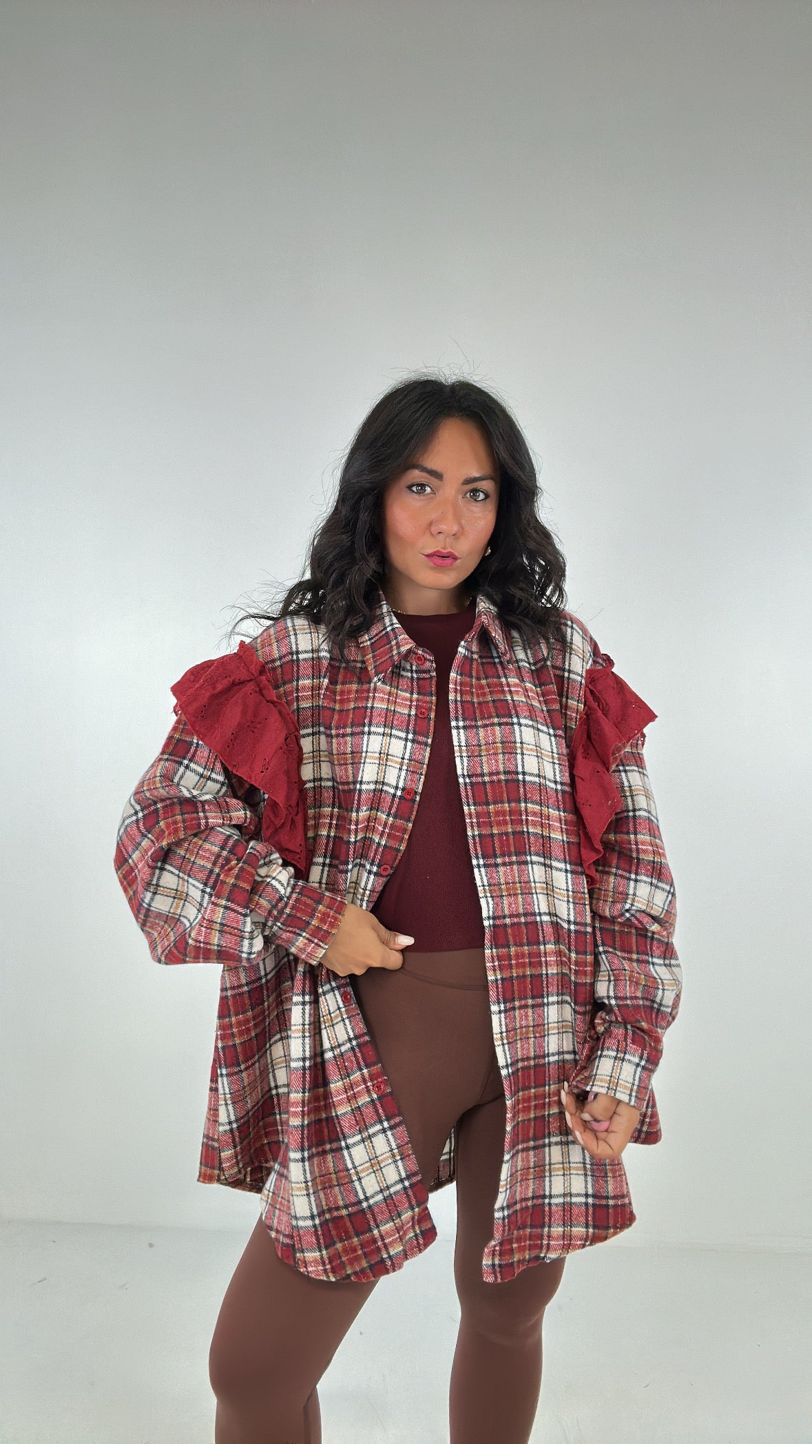 Camicione QUADRI CON ROUGE - BORDEAUX