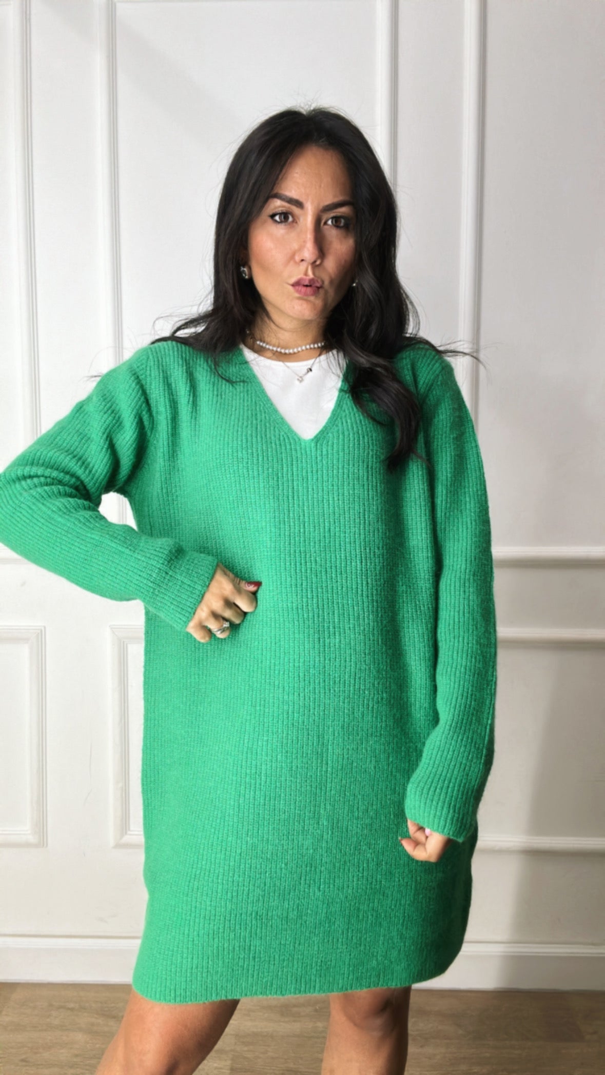 Pull V INTRECCI - VERDE