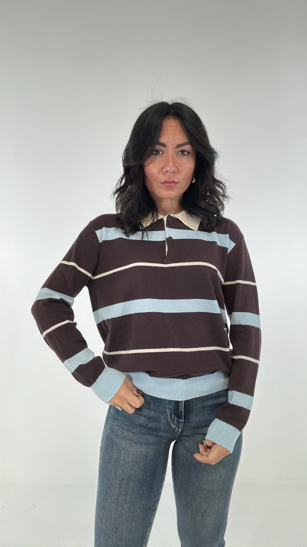Pull POLO RIGHE - MARRONE