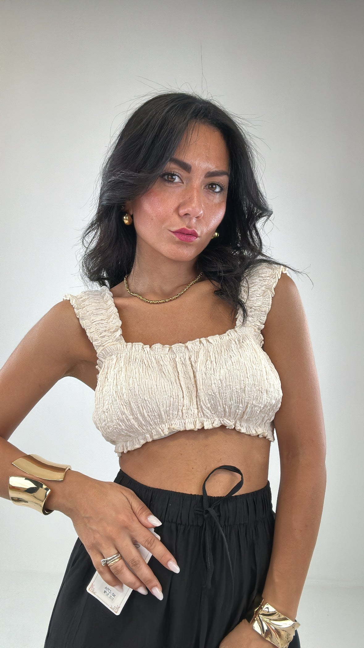Top ARRICCIATO - PANNA