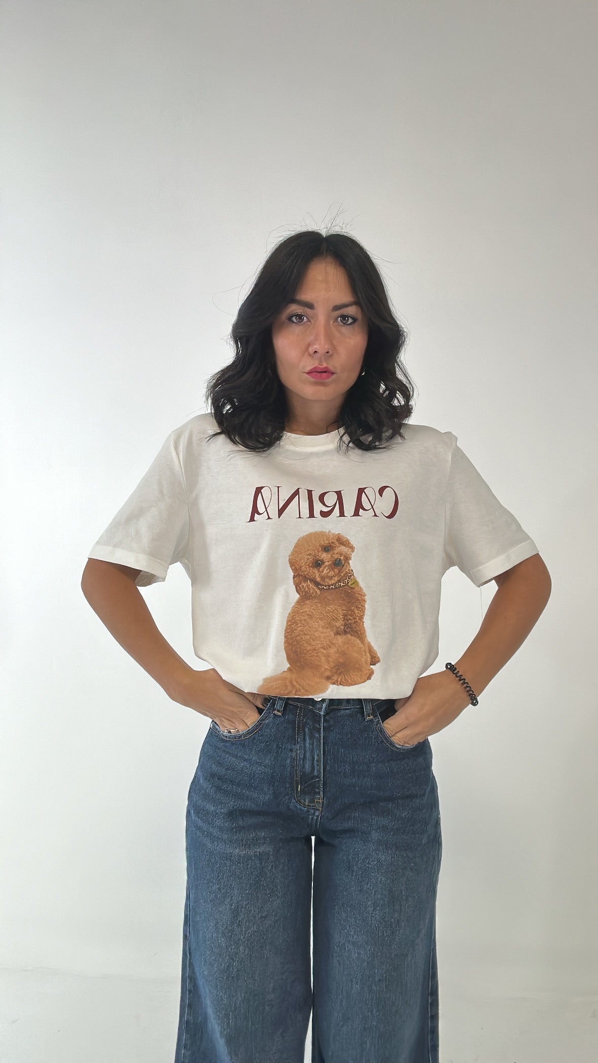 T-shirt LUMINA BARBONCINO - BIANCO