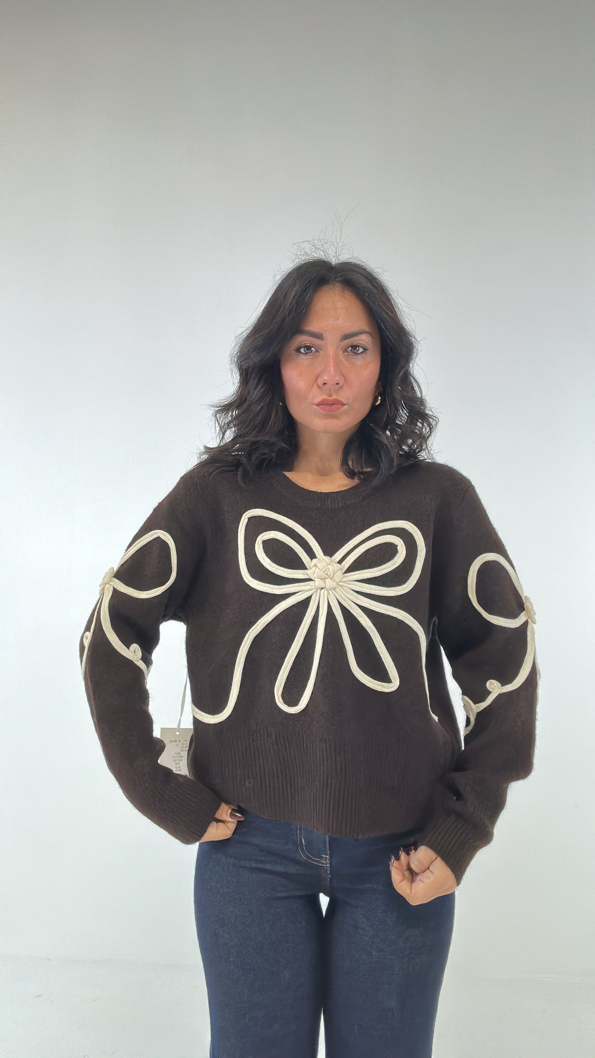 Pull MEGA FIORE - MARRONE