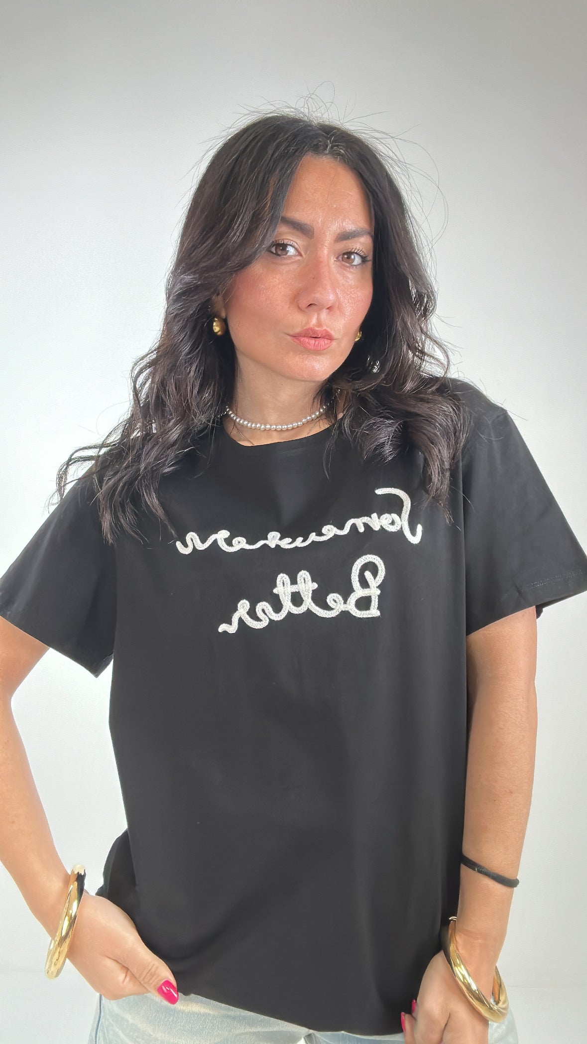 T-shirt SOMEWHERE - NERO