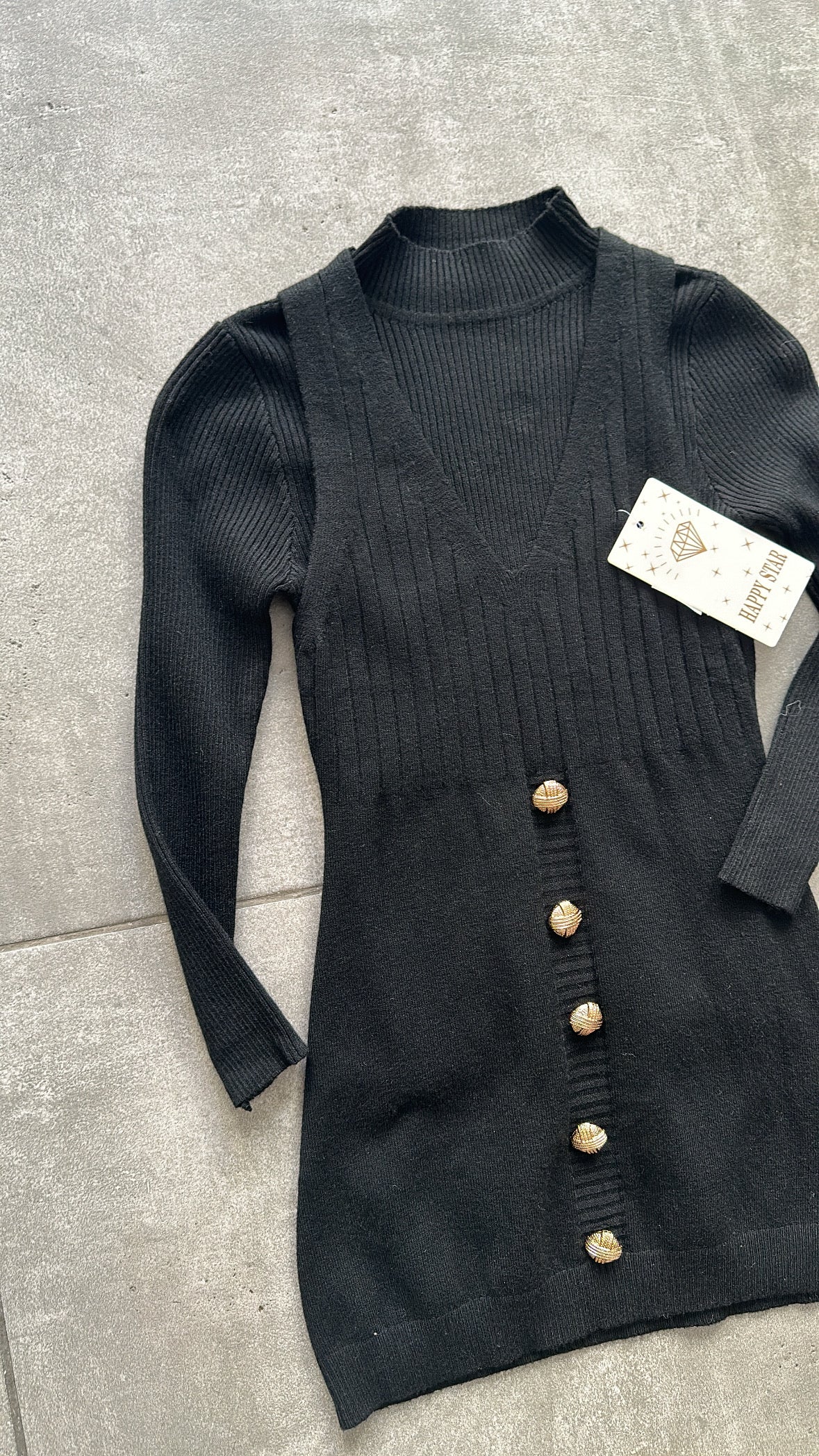Vestito IN MAGLIA CON LUPETTO 4-14A - NERO