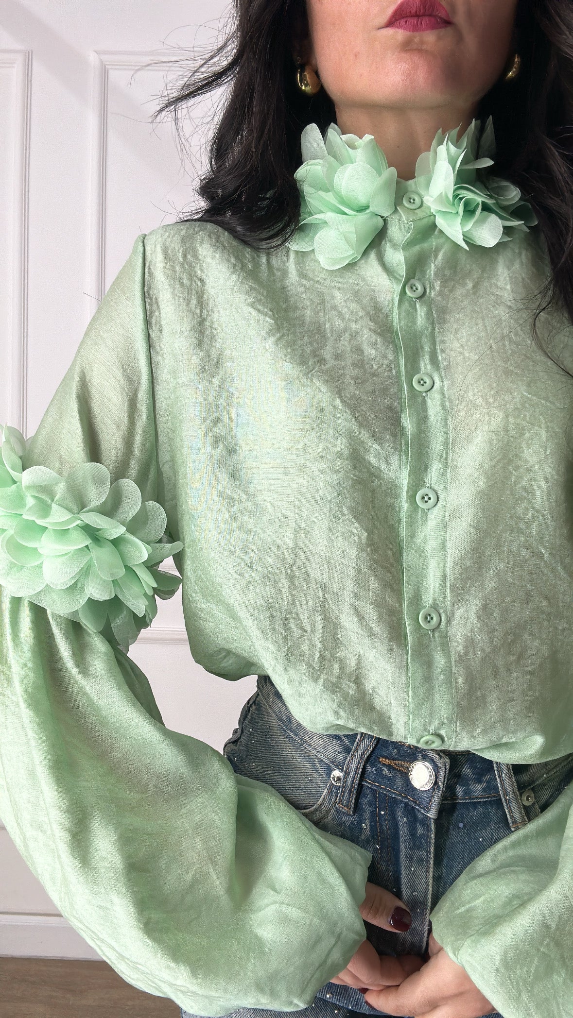 Camicia COLLO FIORI - VERDE