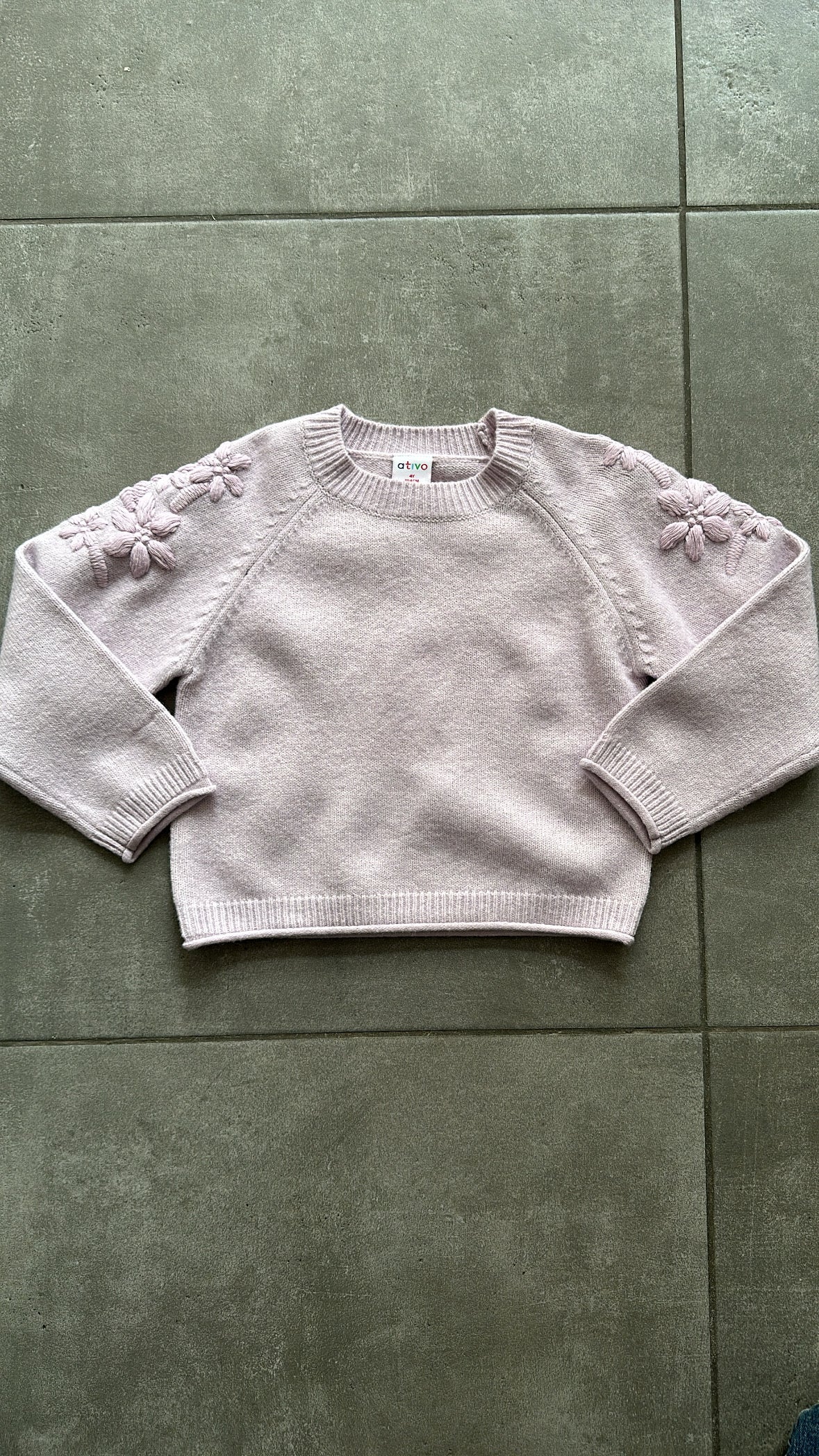 Pull CON FIORI RICAMO 4-14A - LILLA