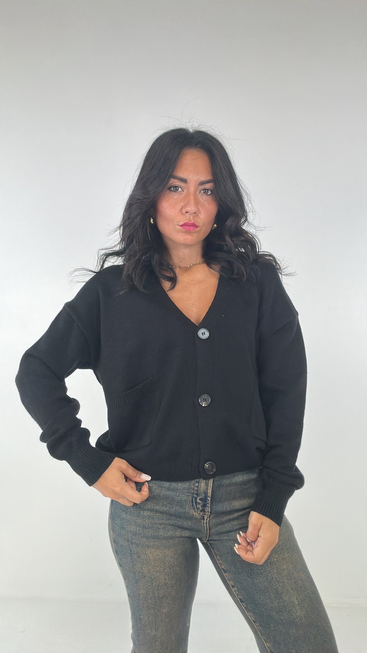 Cardigan BASIC NEW - NERO