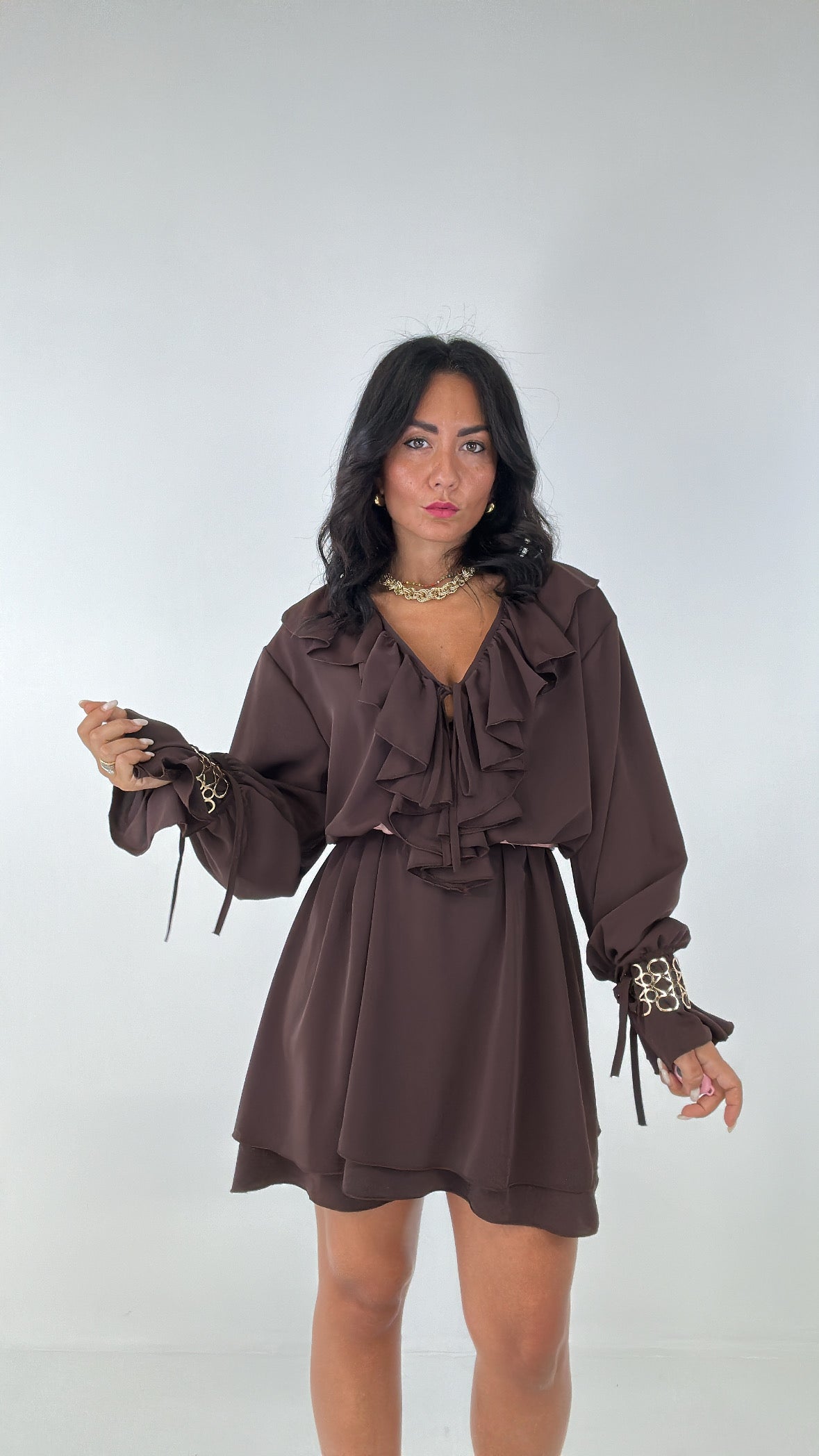Abitino CON BRACCIALE - MARRONE