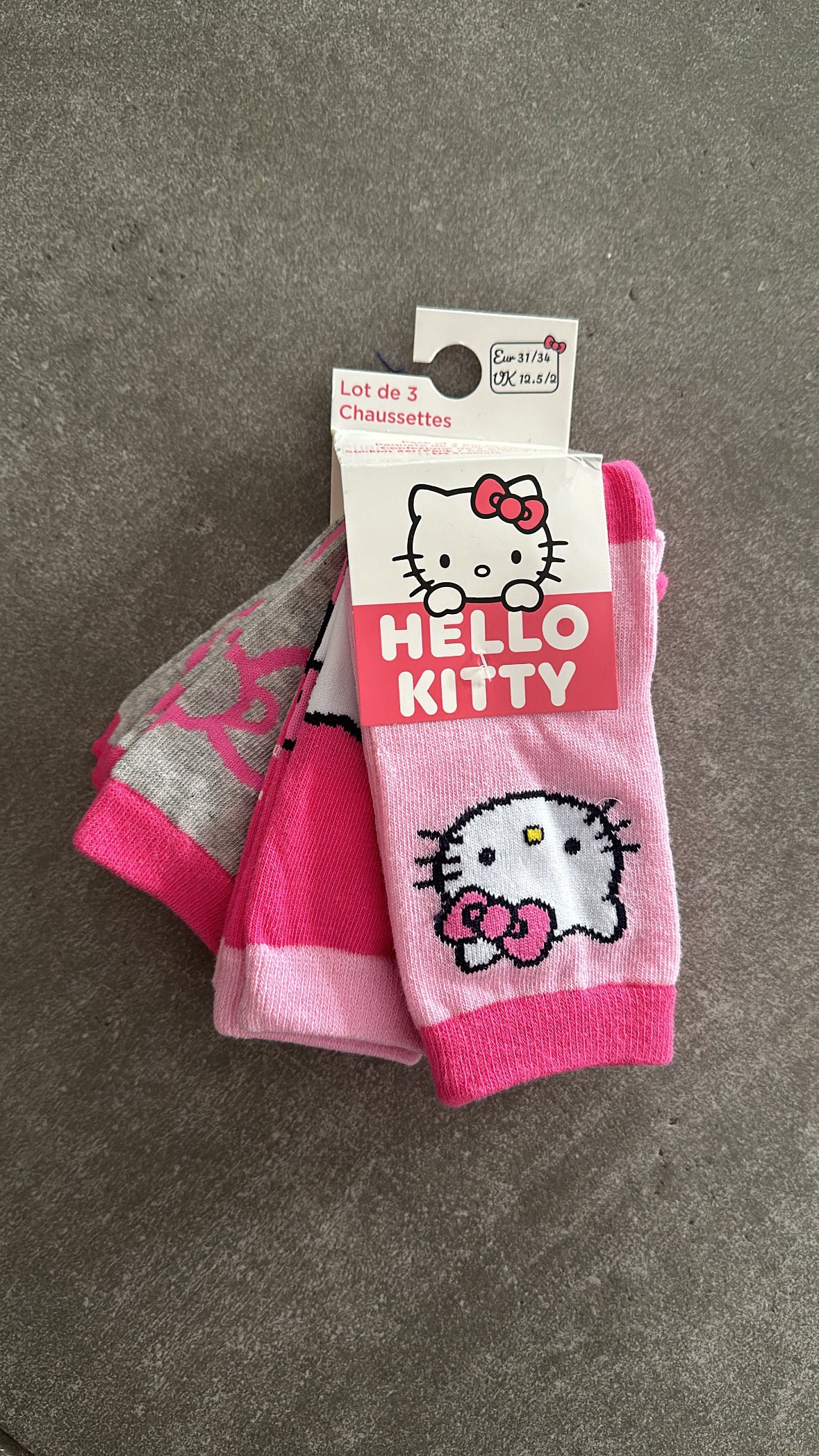 Tris CALZINI HELLO KITTY - CHIARO