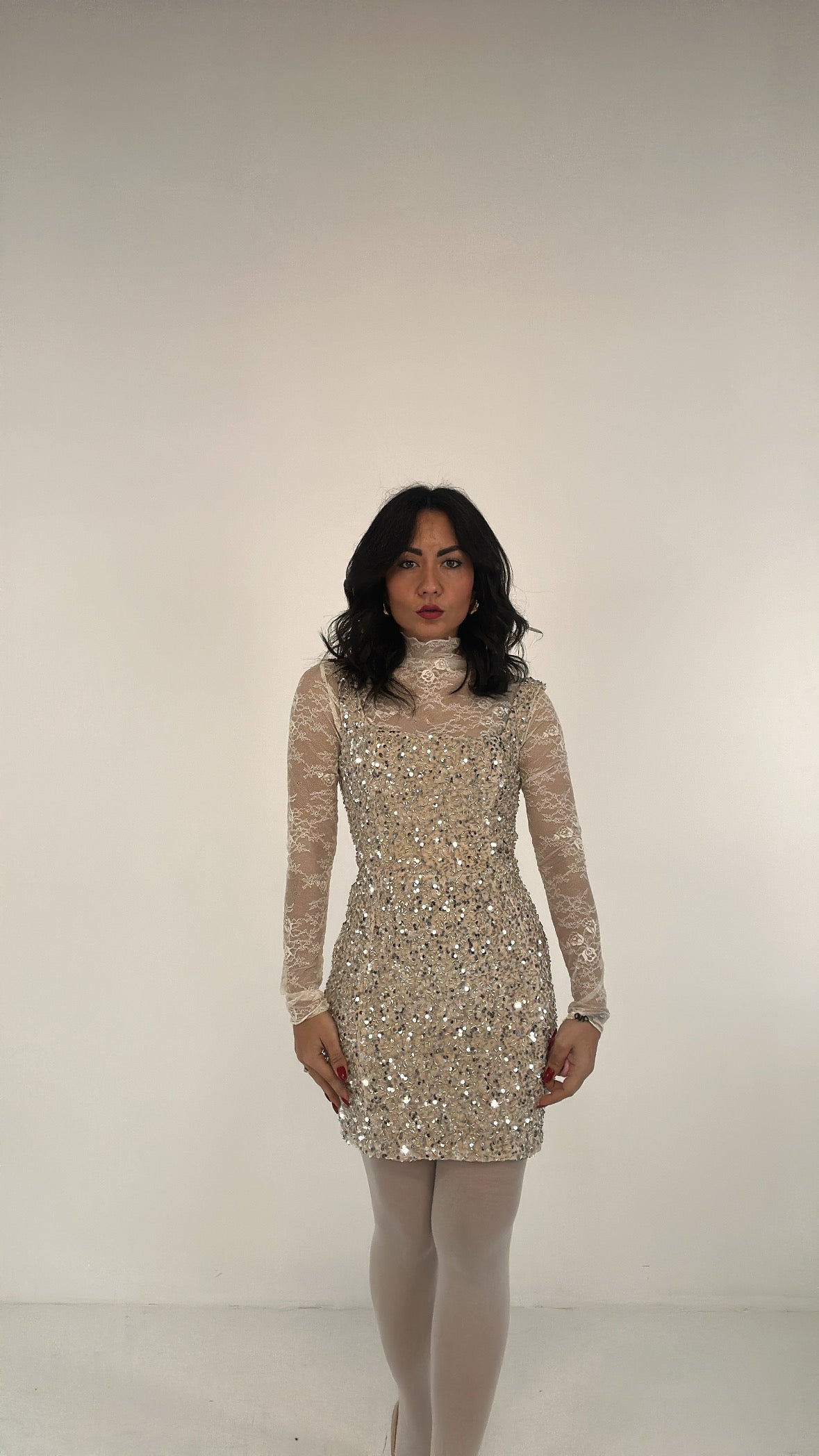 Abitino PAILLETTES INCROCIO - BIANCO