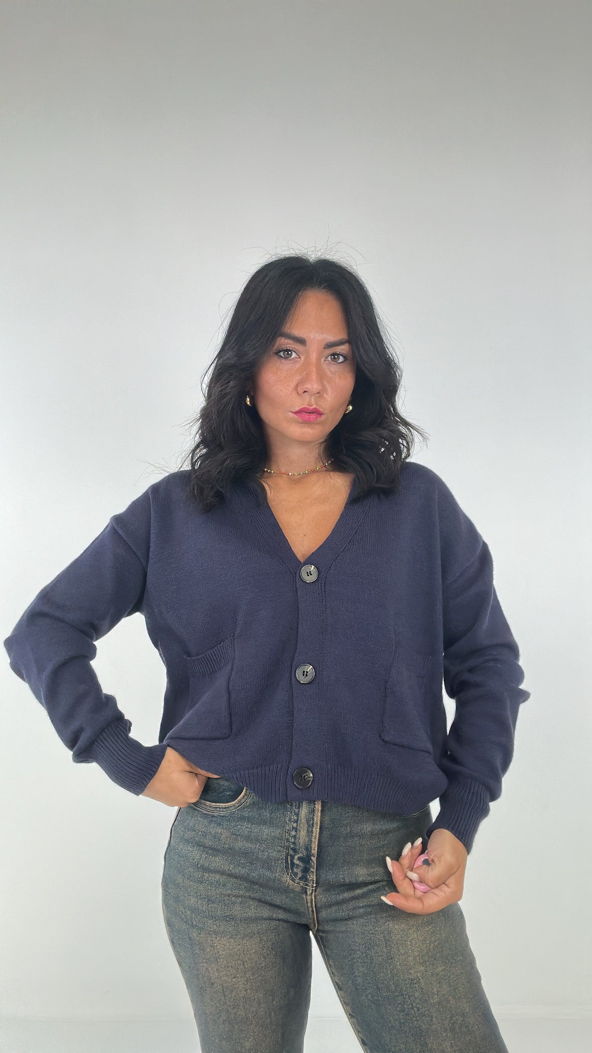 Cardigan BASIC NEW - BLU
