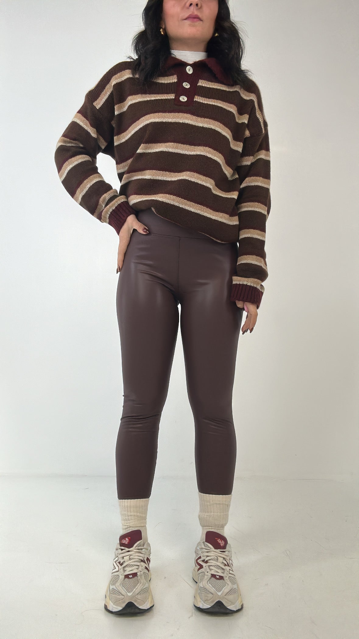 Leggins ECOPELLE FELPATO - BORDEAUX