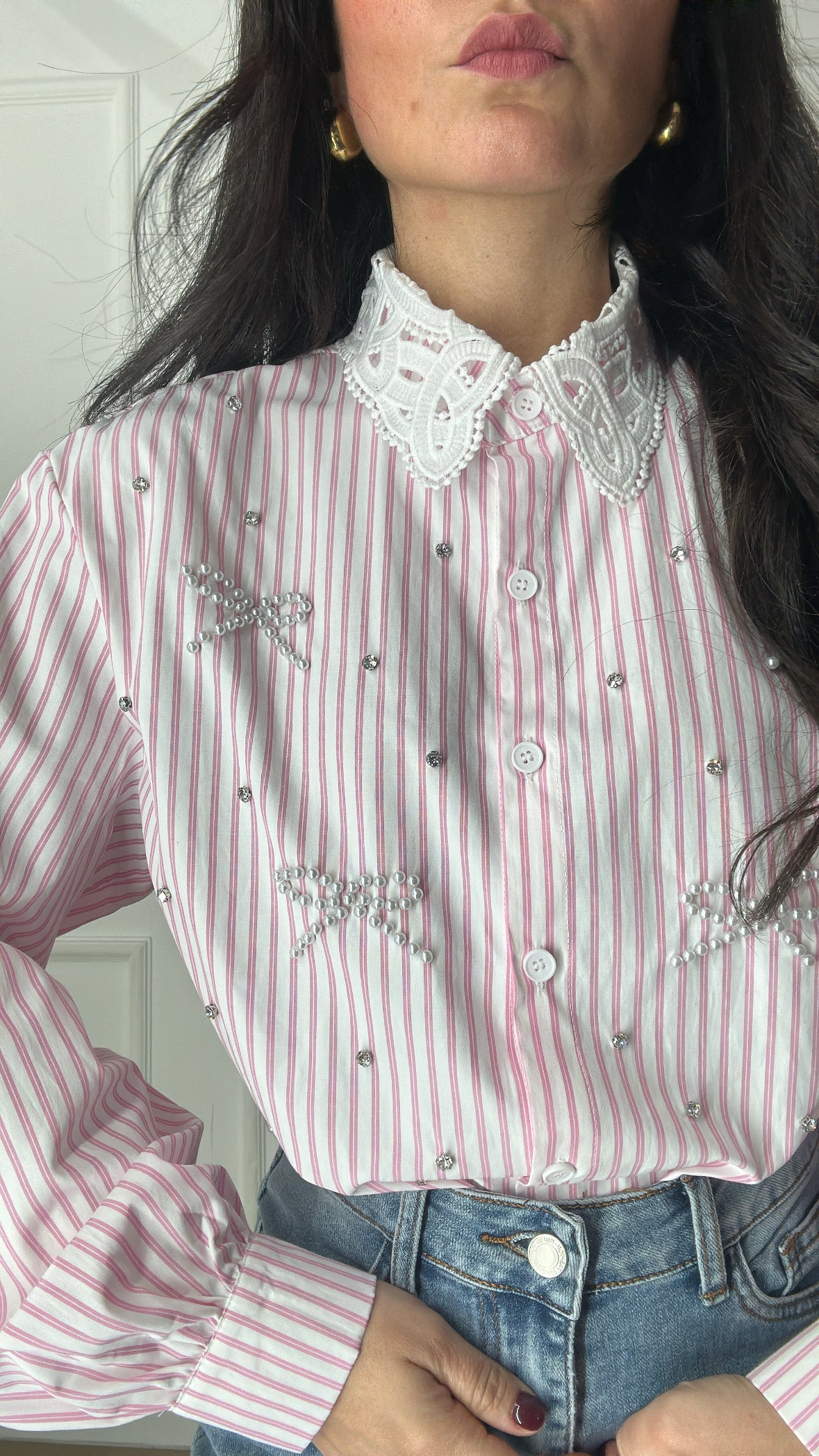 Camicia COLLETTO E FIOCCHETTI - ROSA