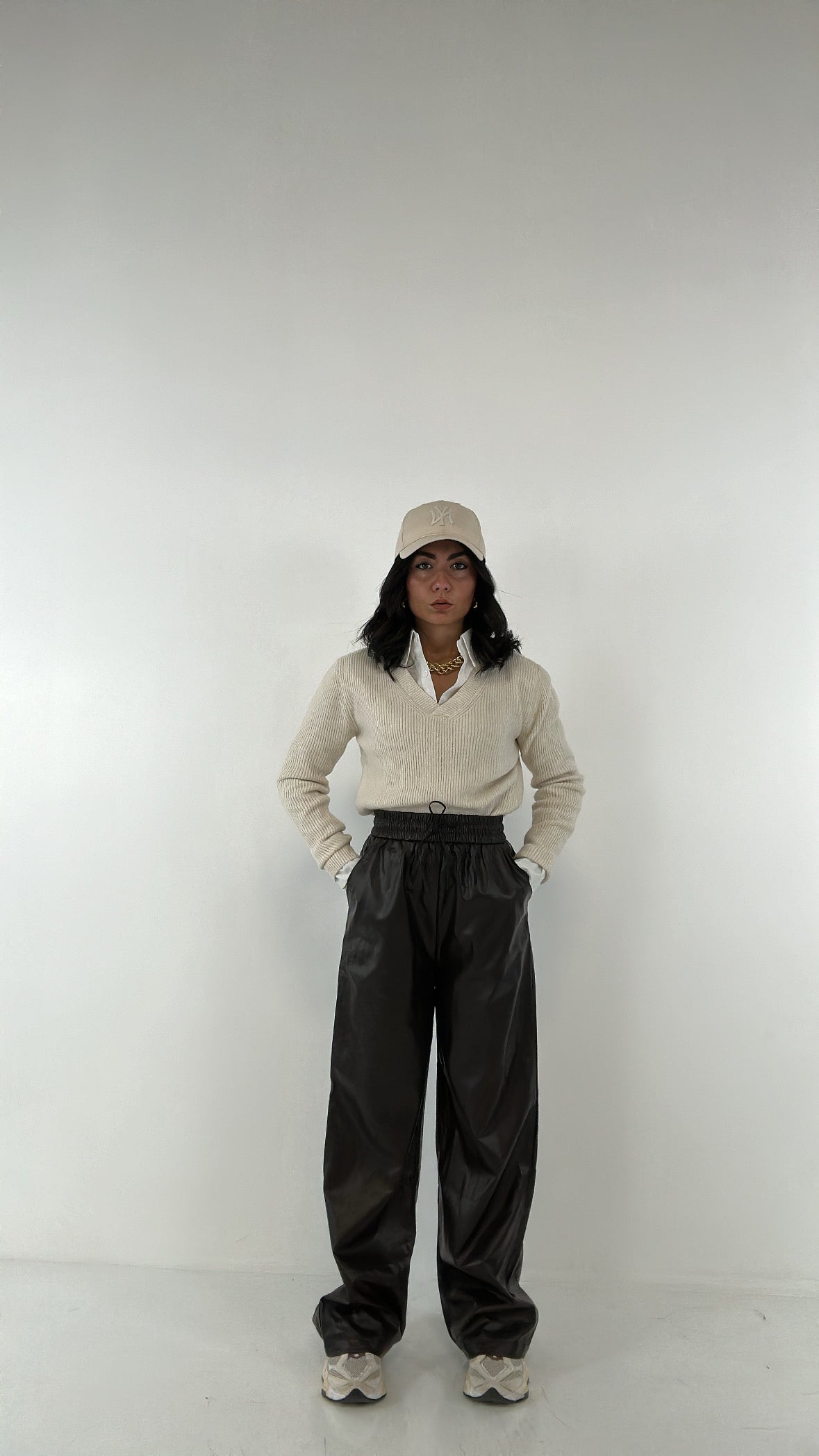 Pantalone LACCIO ECOPELLE - MARRONE