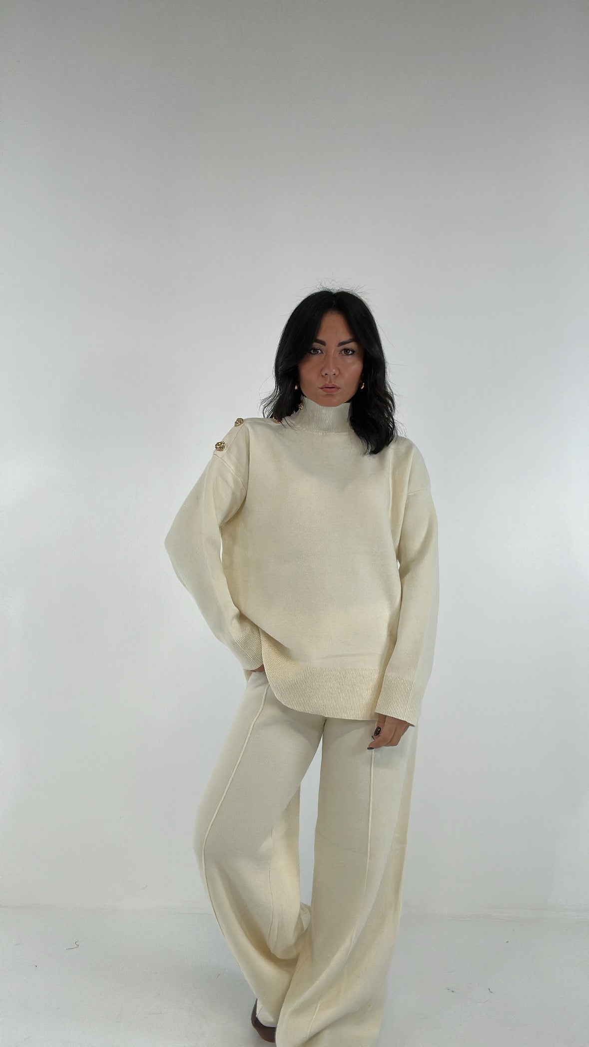 Coordinato DOLCEVITA BOTTONI ORO - PANNA