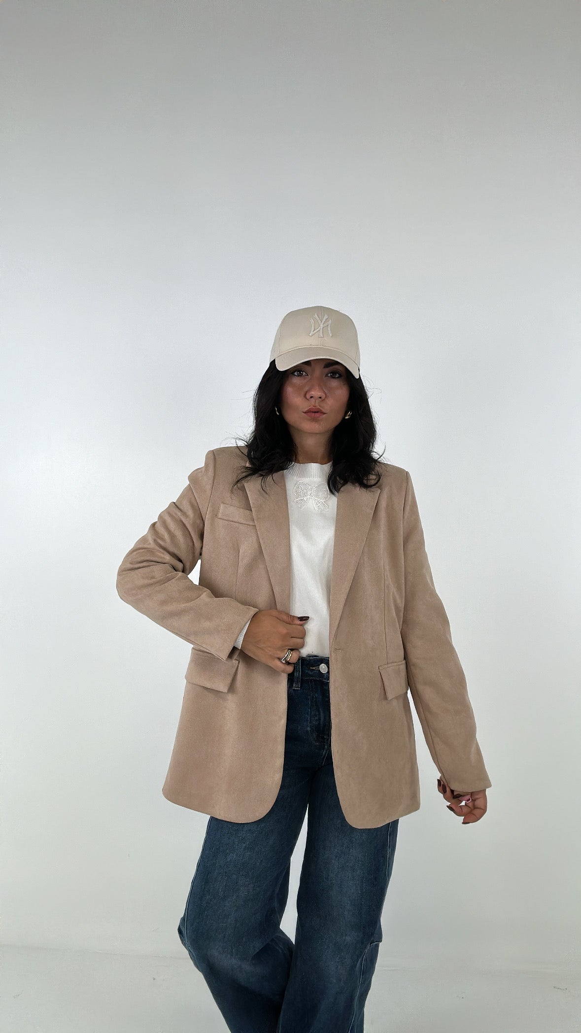Giacca EFFETT CAMOSCIO - BEIGE