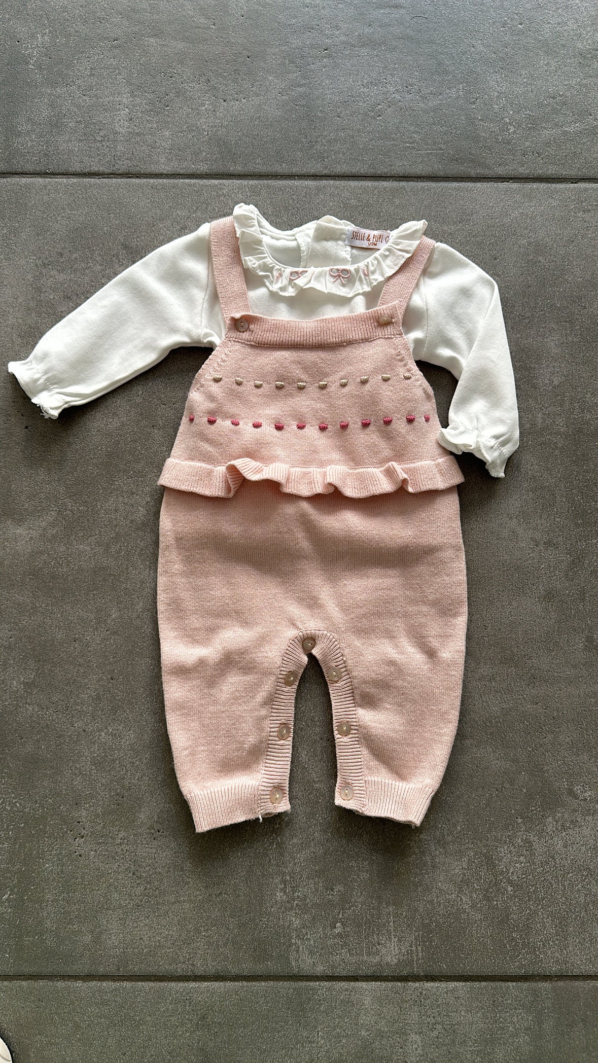 Completo SALOPETTA IN MAGLIA 1-9M - ROSA