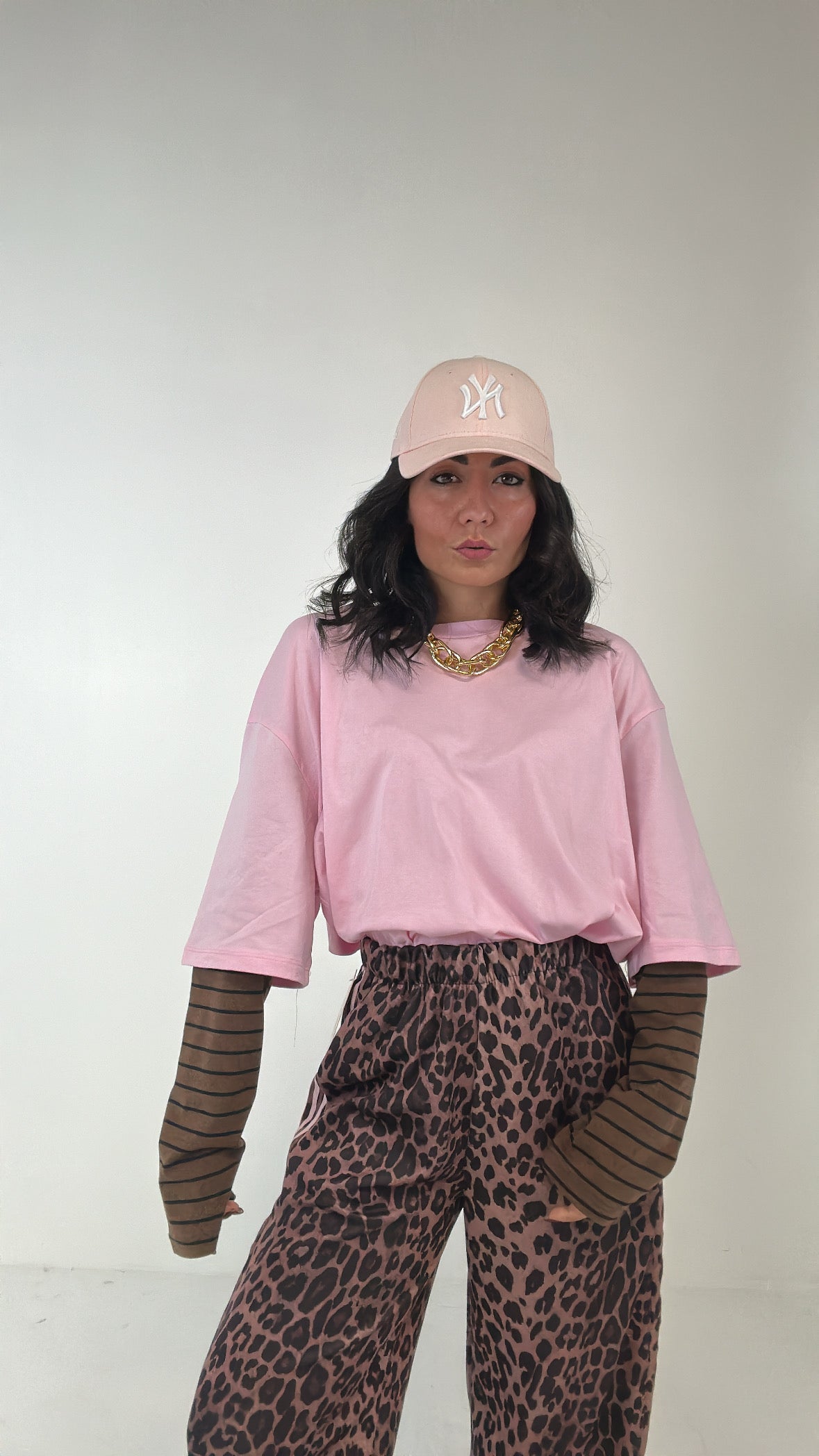 Maglia CON MANICA RIGHE - ROSA