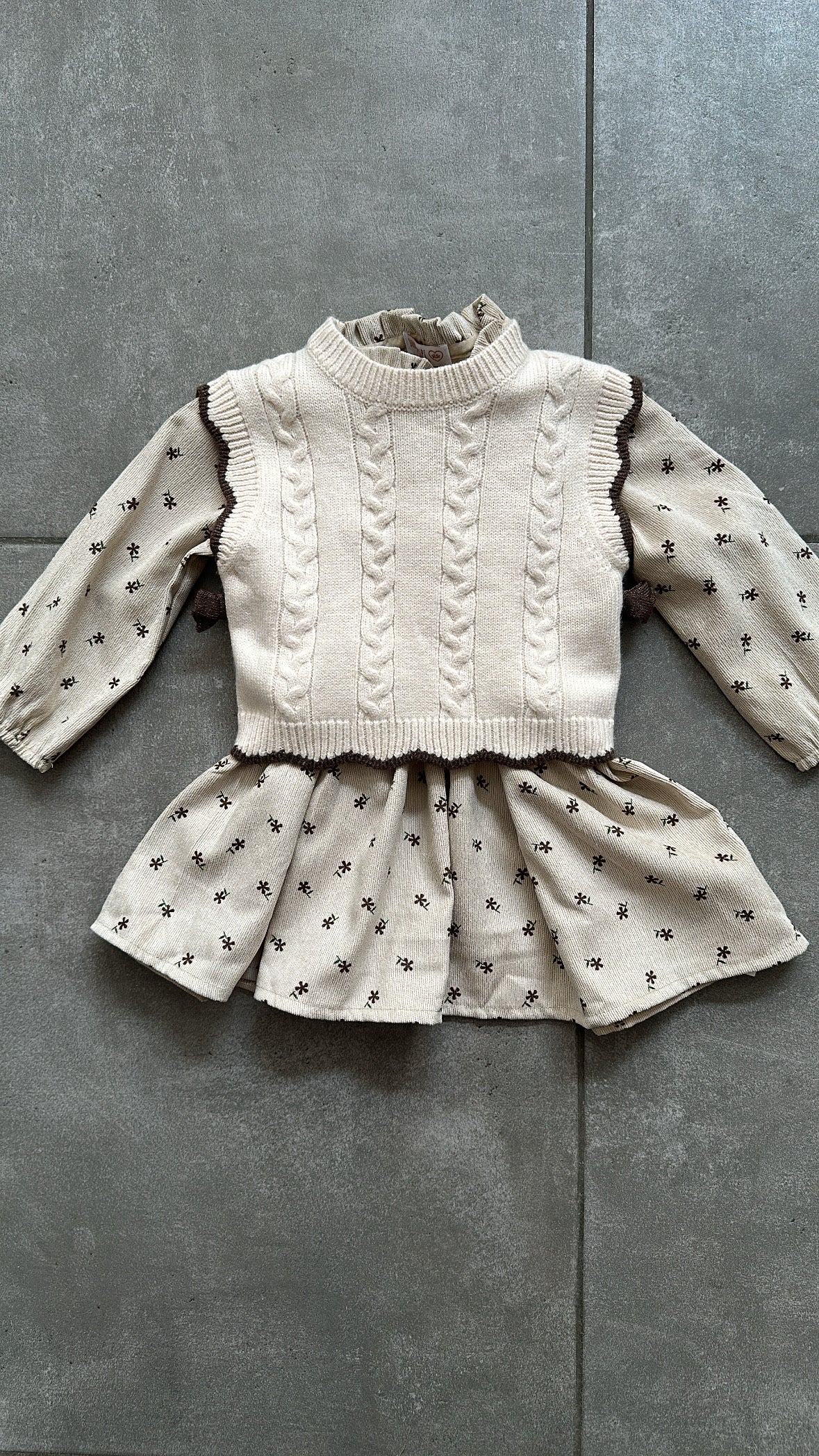 Vestitino CON MAGLIONCINO 12-36M - BEIGE