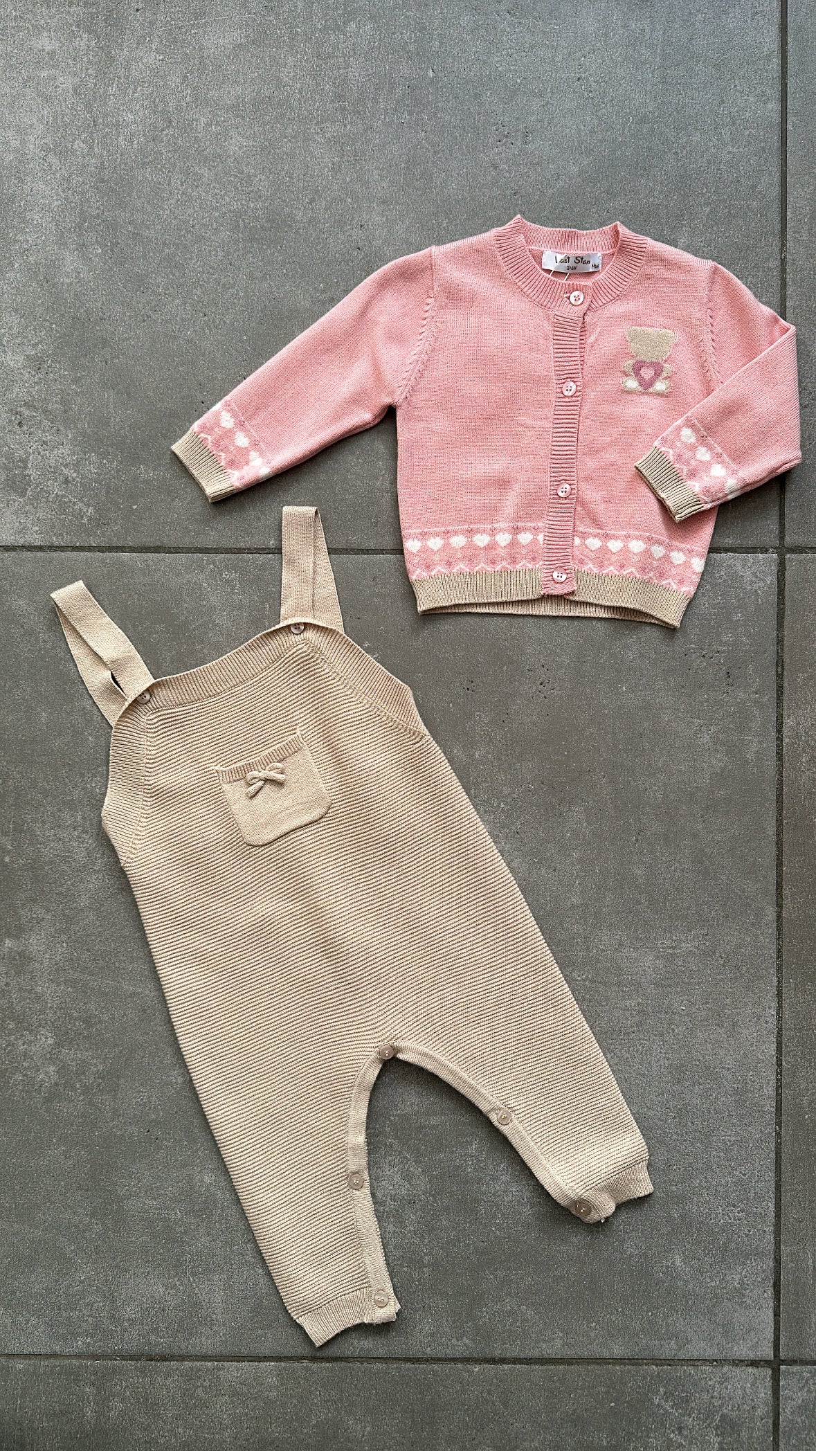 Salopette CON CARDIGAN 3-18M - ROSA