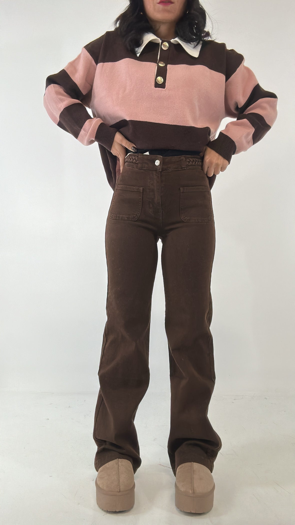Jeans TRECCINA - MARRONE