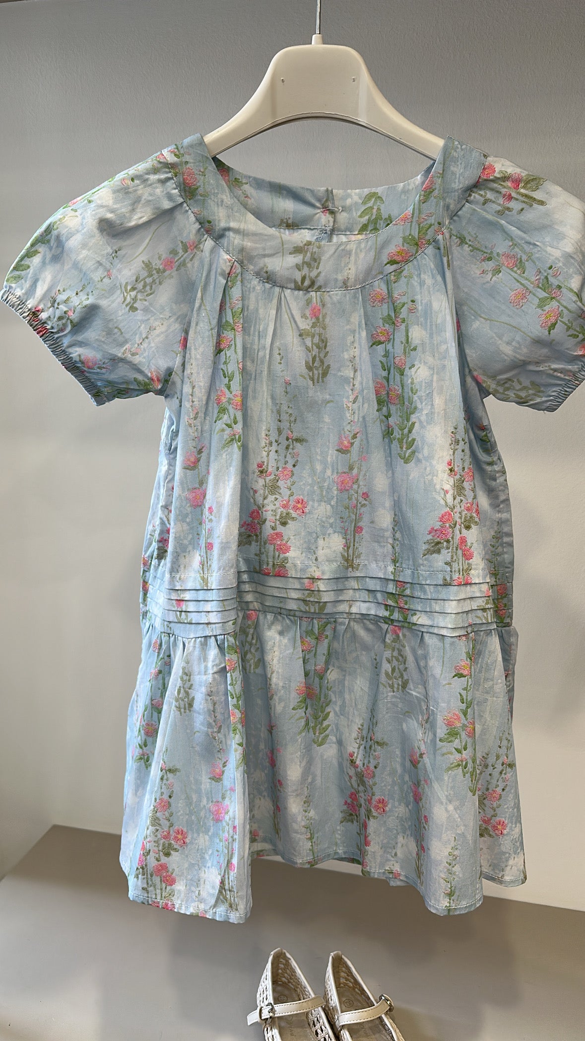 Vestito FIORI 4-12A - AZZURRO