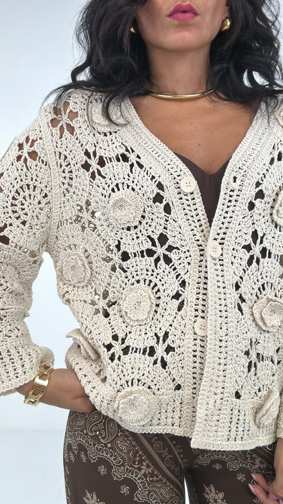 Cardigan RAFFIA - BEIGE