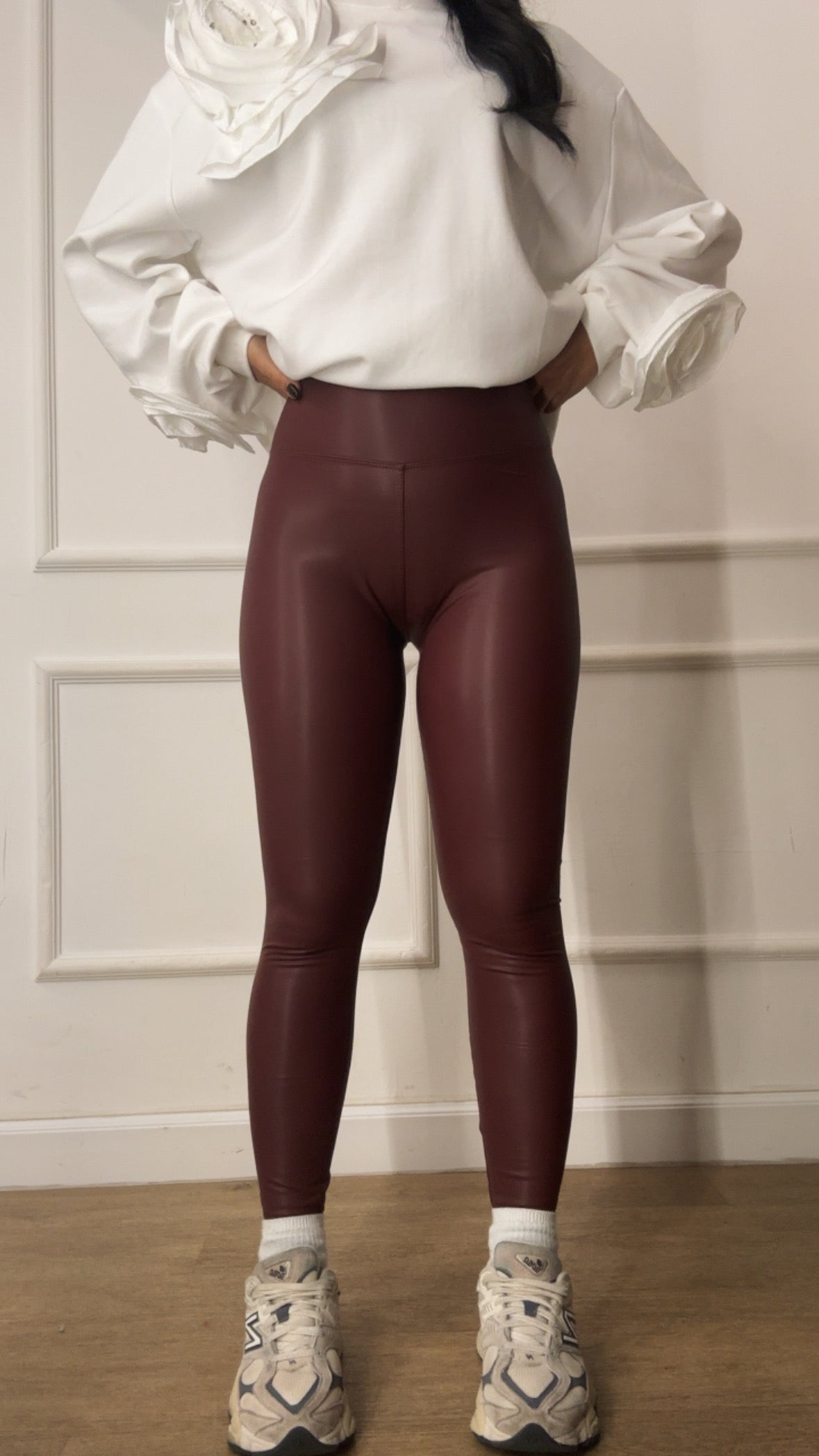 Leggings ECOPELLE LOW - BORDEAUX