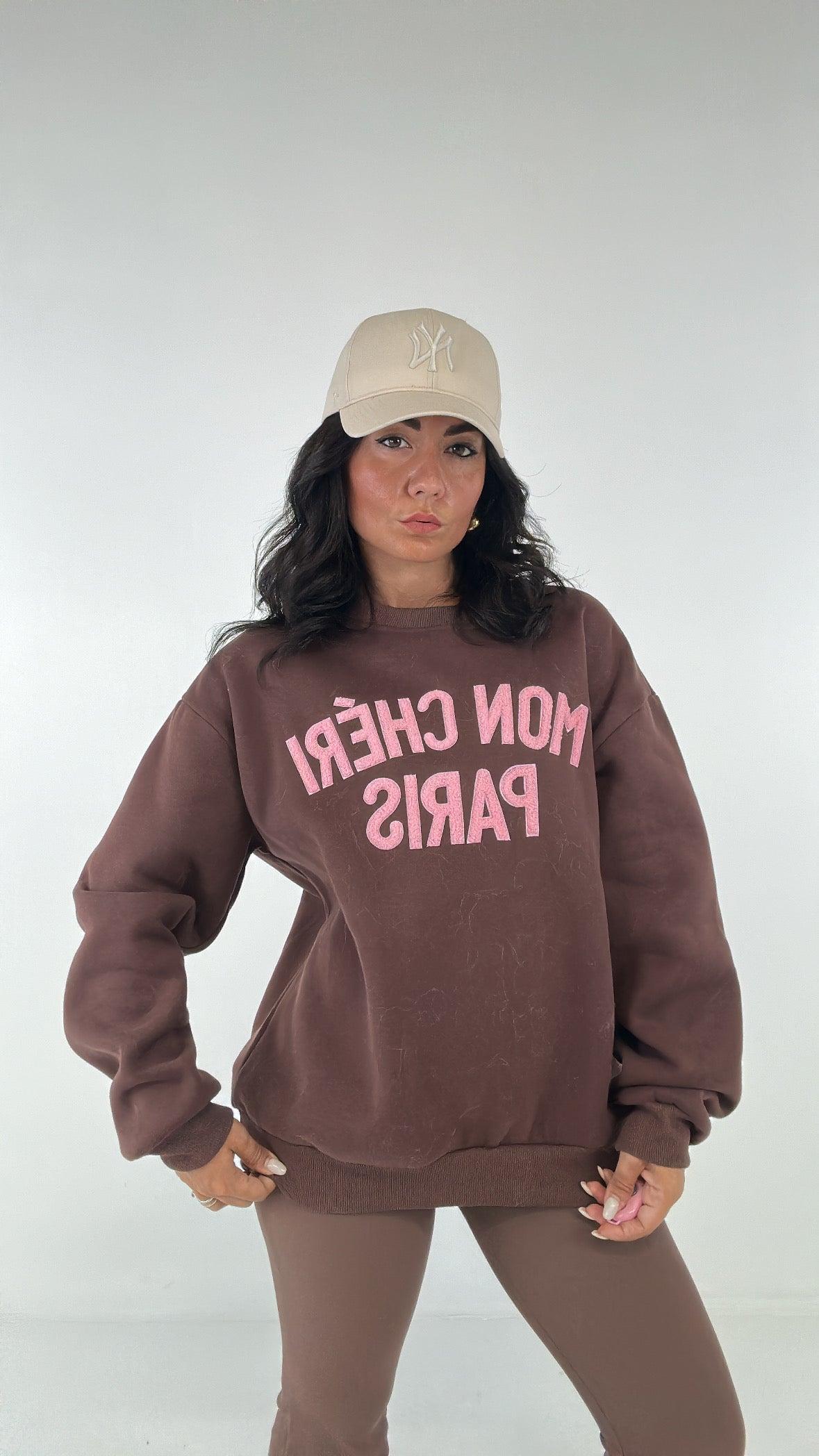 Felpa MON CHE'RI - MARRONE