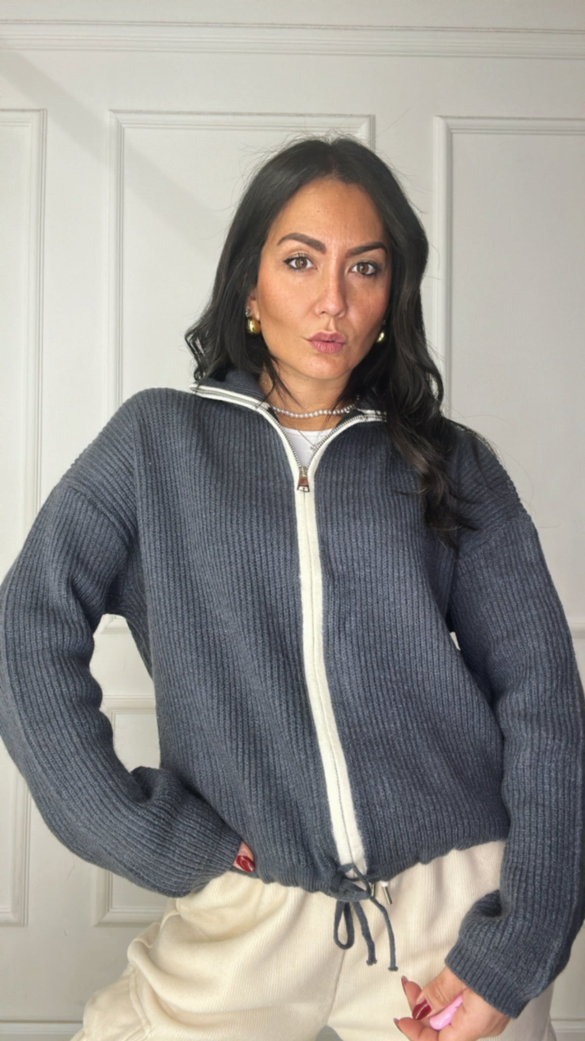 Pull CERNIERA CON BANDA - GRIGIO