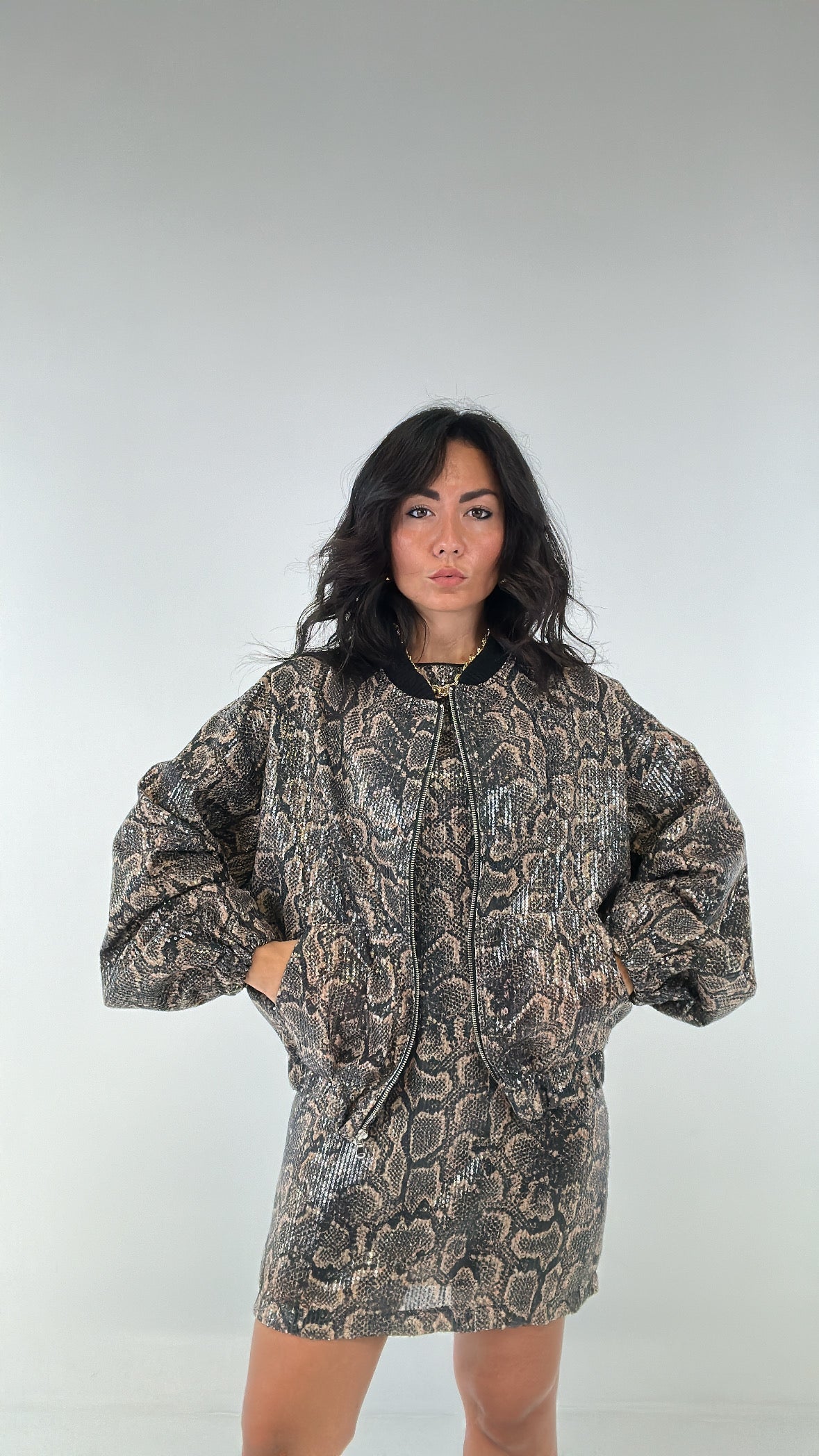 Bomber LUMINA PITONATO - NERO