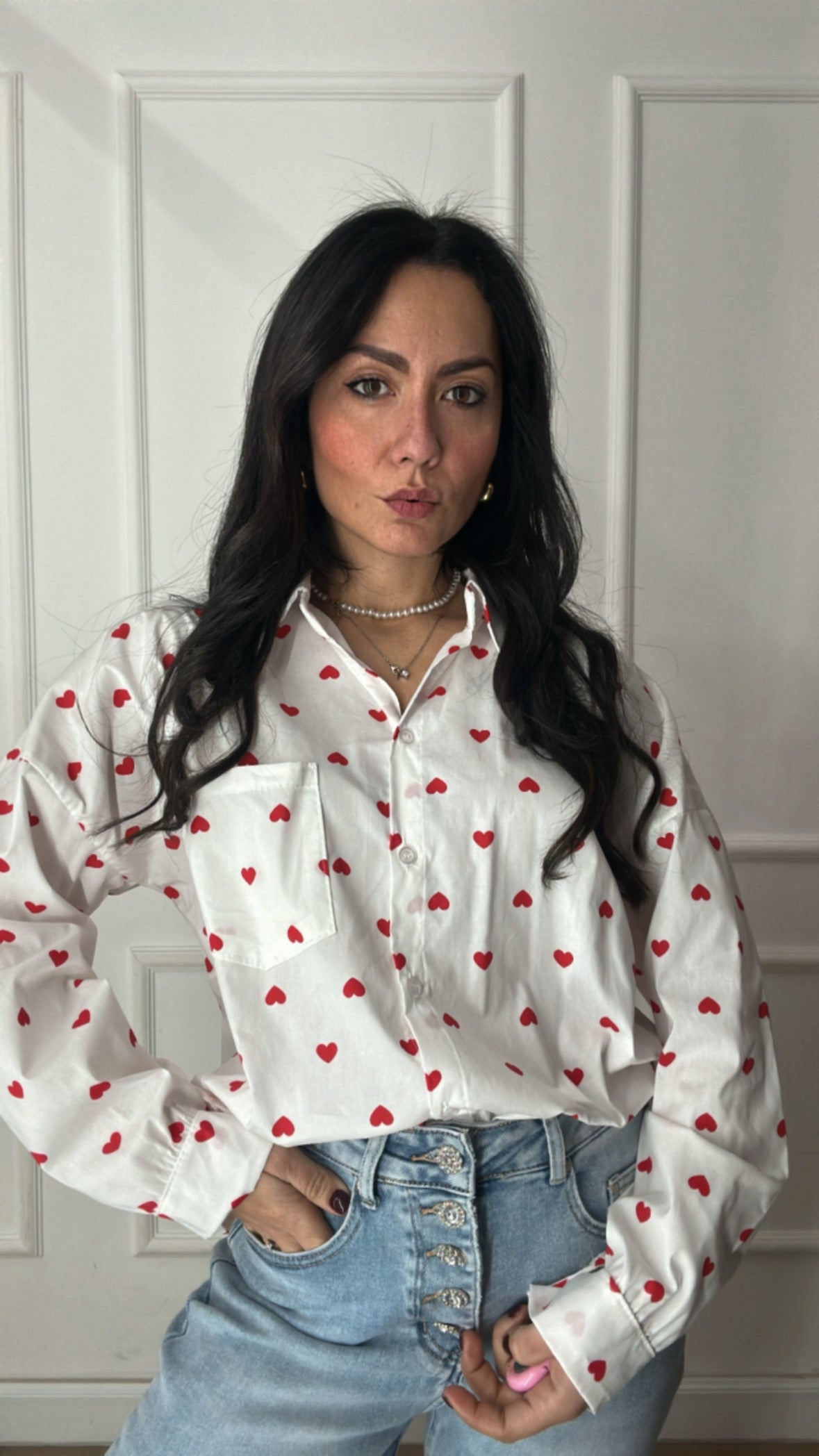 Camicia CUORICINI - BIANCO