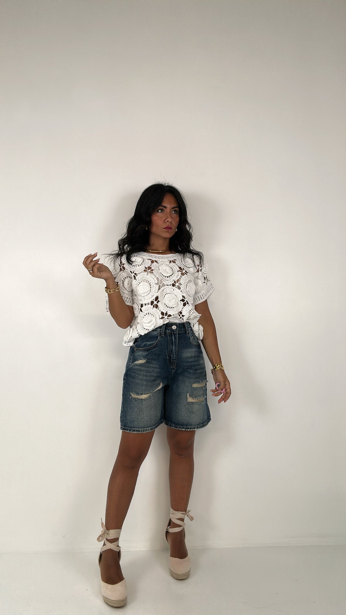 Bermuda STRAPPO E CINTURA - JEANS