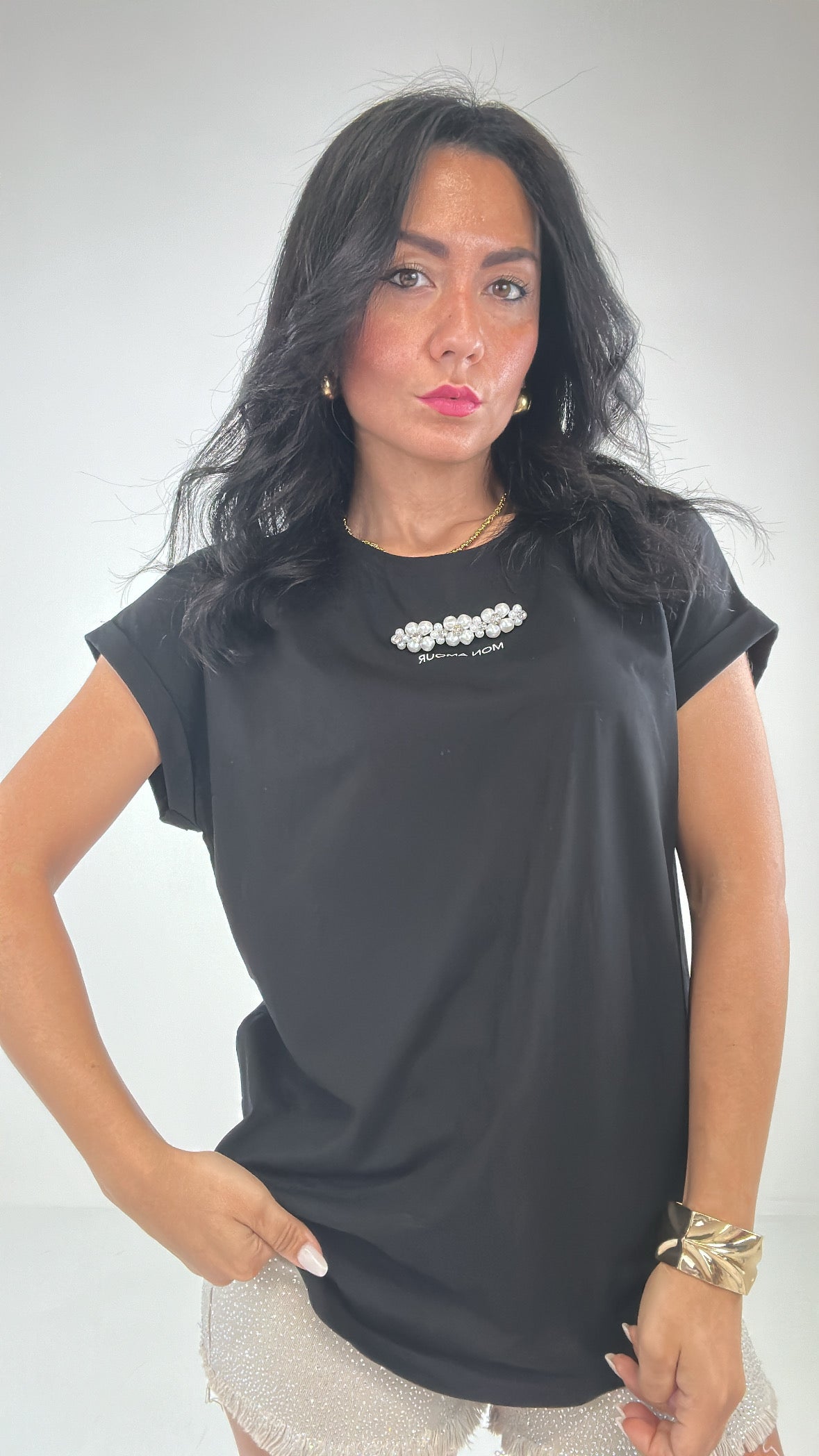 T-shirt MON AMOUR - NERO