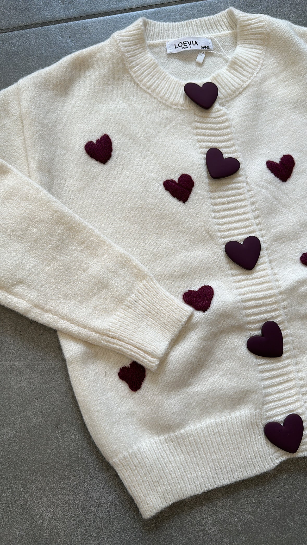 Cardigan 100 CUORI 4-14A - PANNA