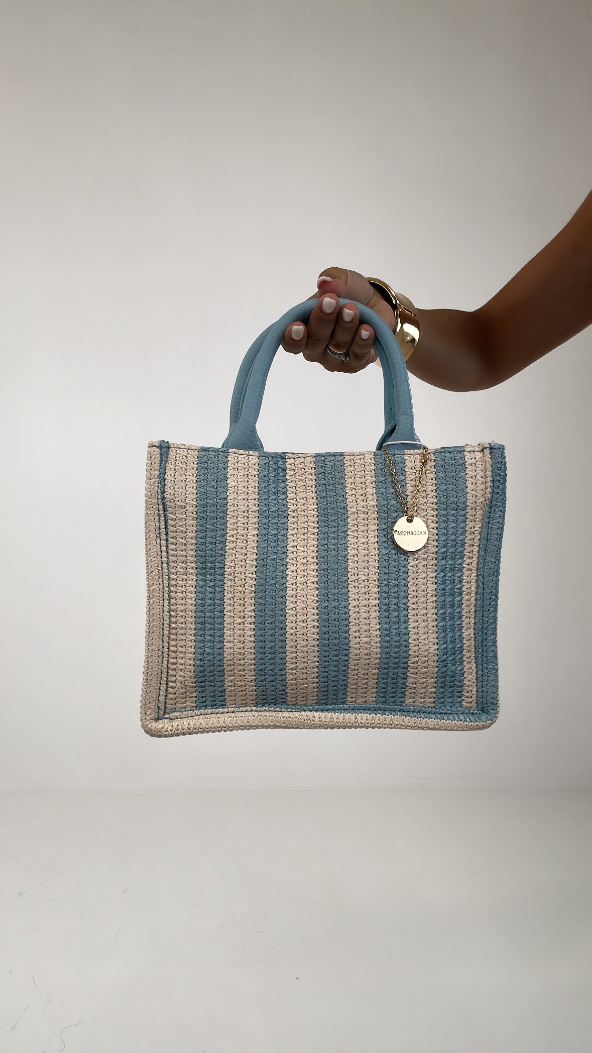 Borsa RIGA BICOLOR - CELESTE