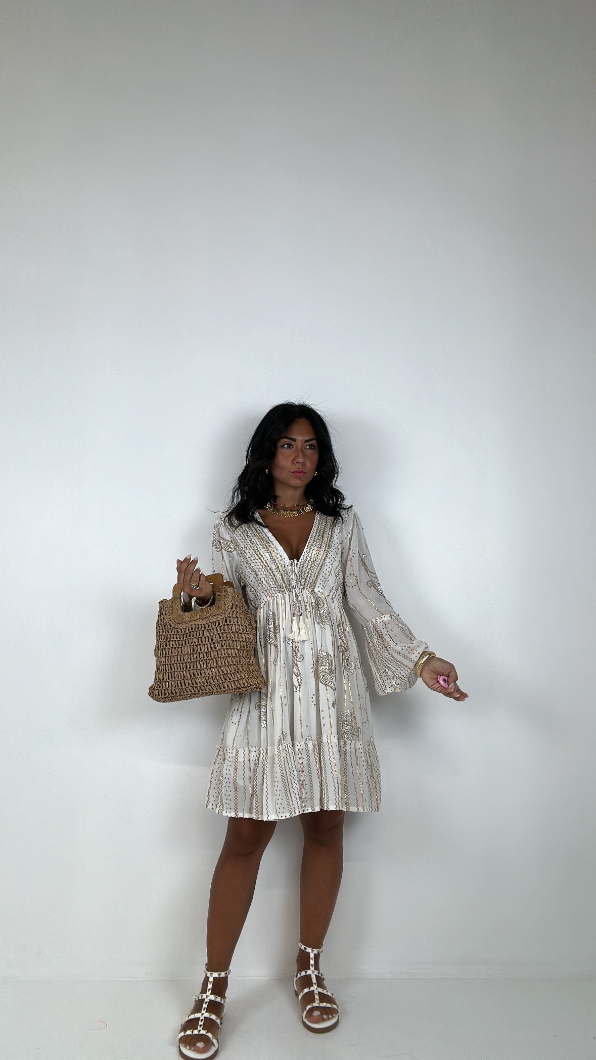 Vestitino ZIG ORO - BIANCO
