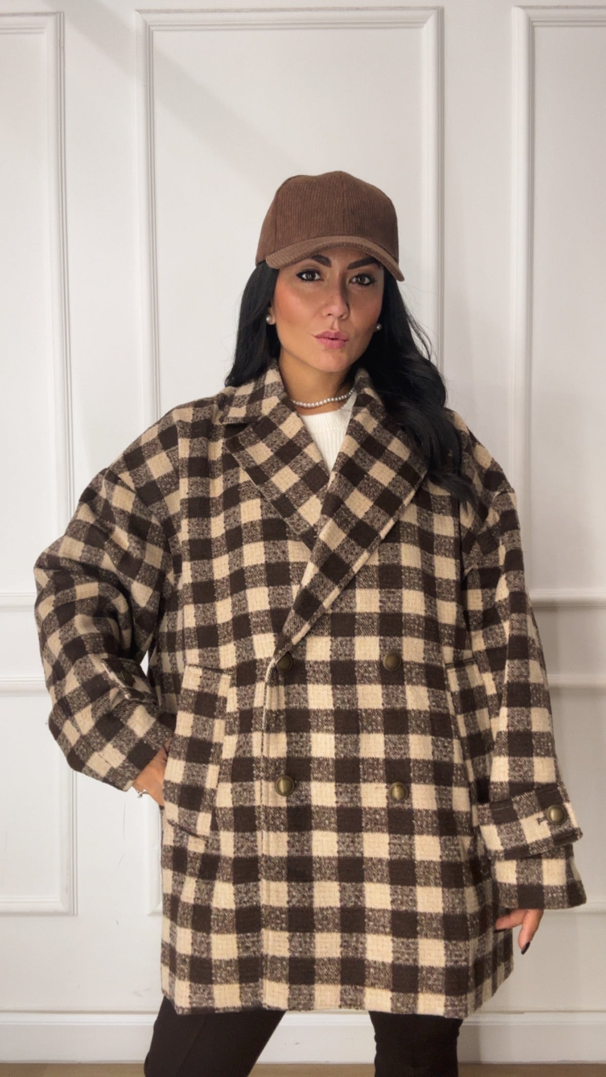 Cappotto TARTAN - MARRONE